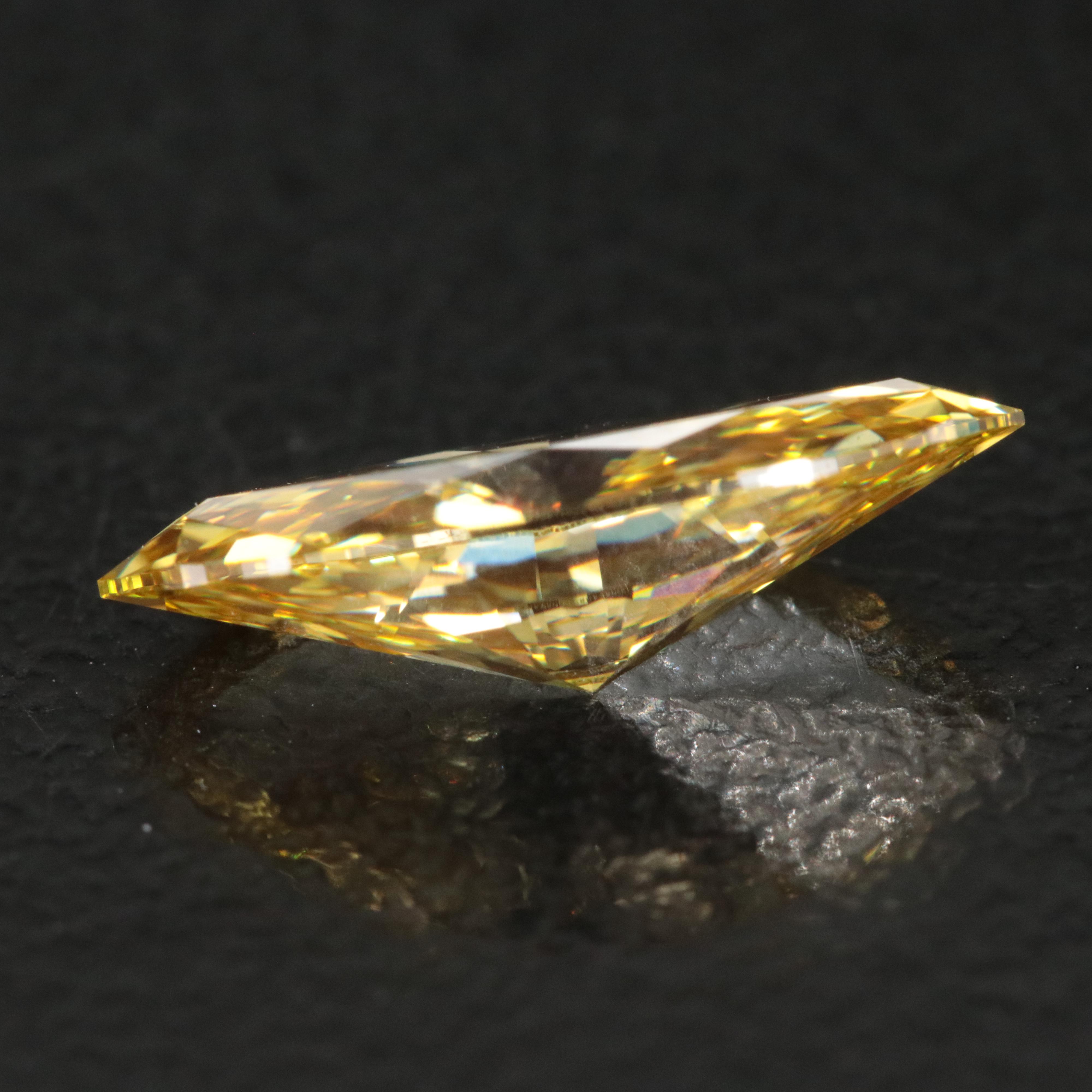 Loose 1.61 CT Fancy Vivid Yellow Lab Grown Diamond with IGI Report
