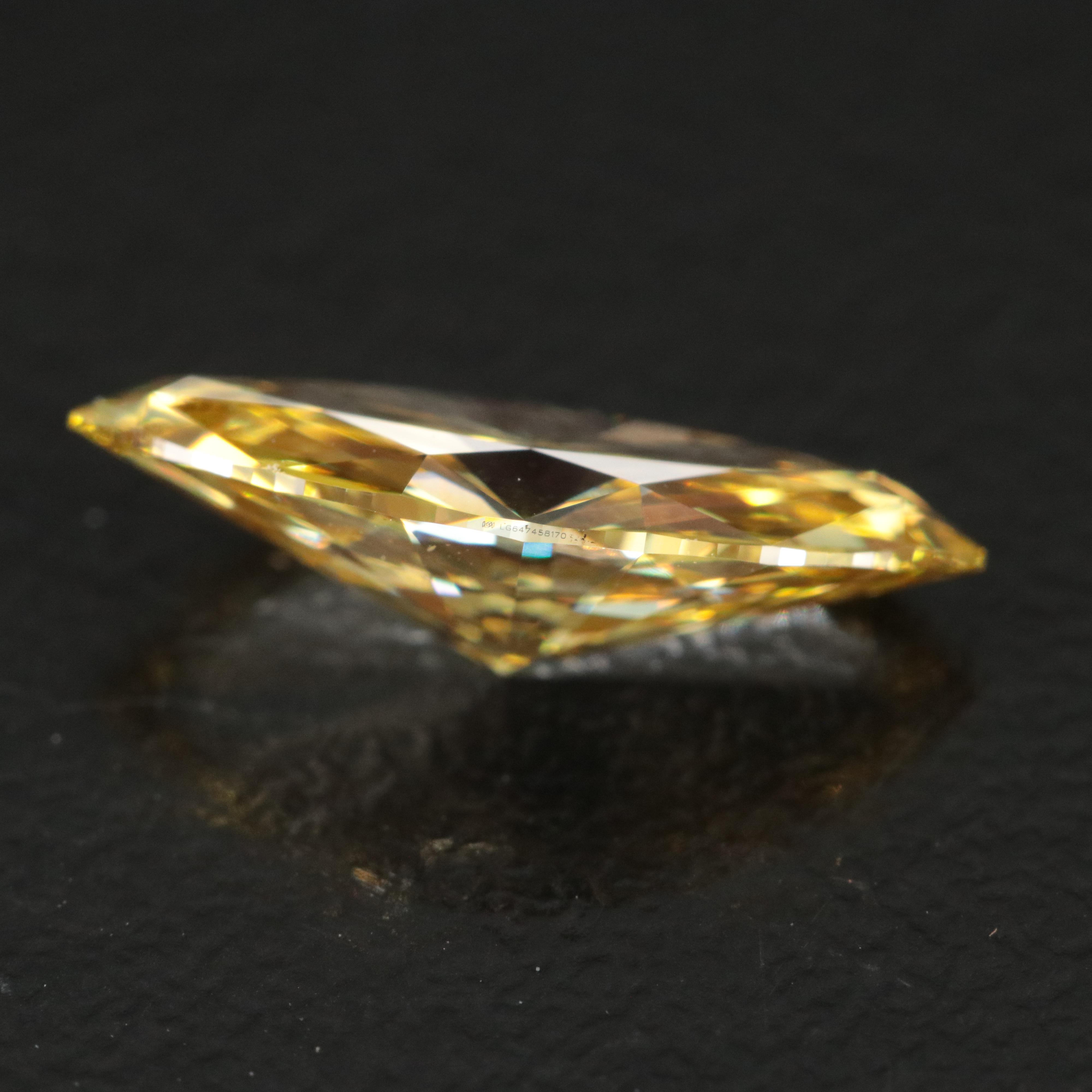 Loose 1.61 CT Fancy Vivid Yellow Lab Grown Diamond with IGI Report