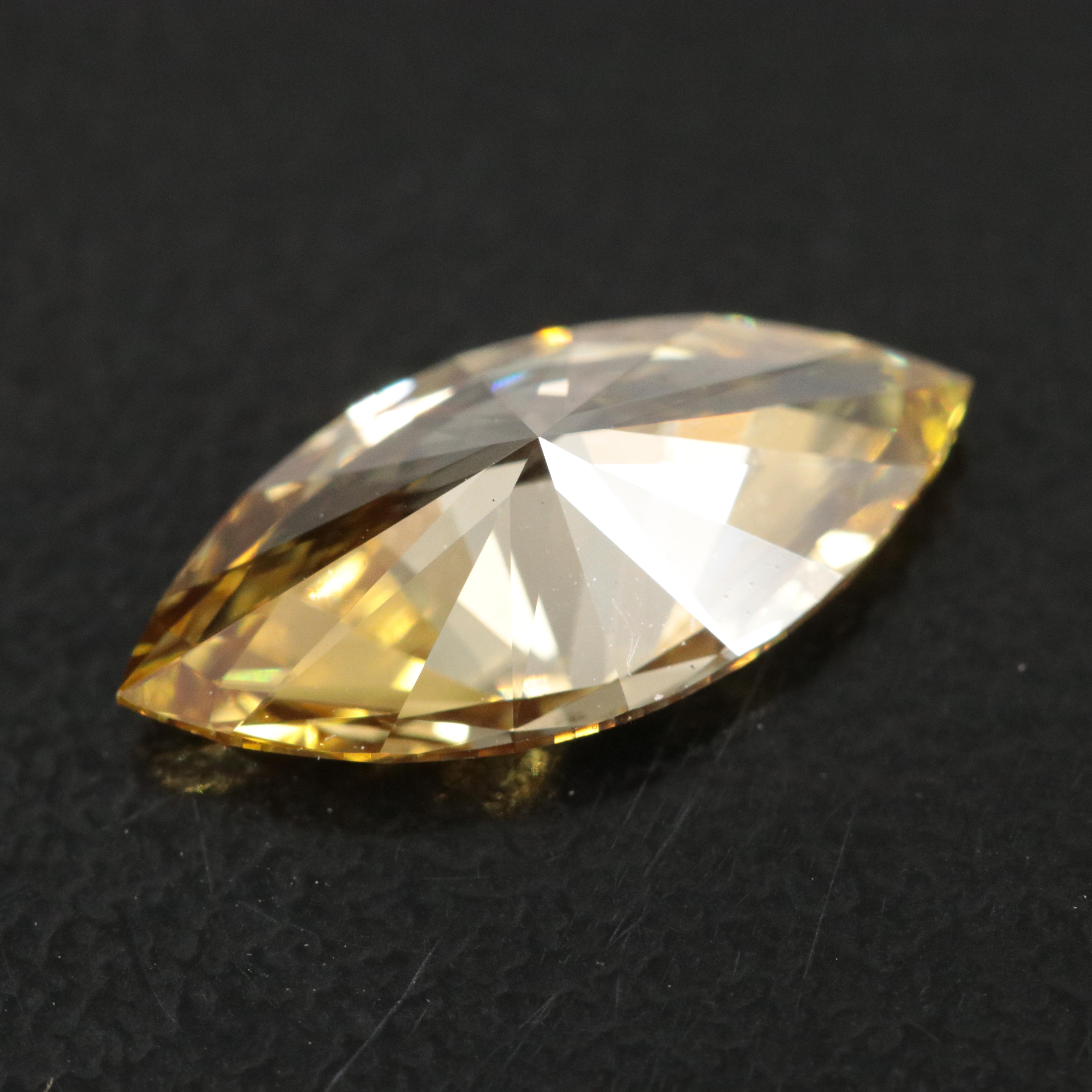 Loose 1.61 CT Fancy Vivid Yellow Lab Grown Diamond with IGI Report