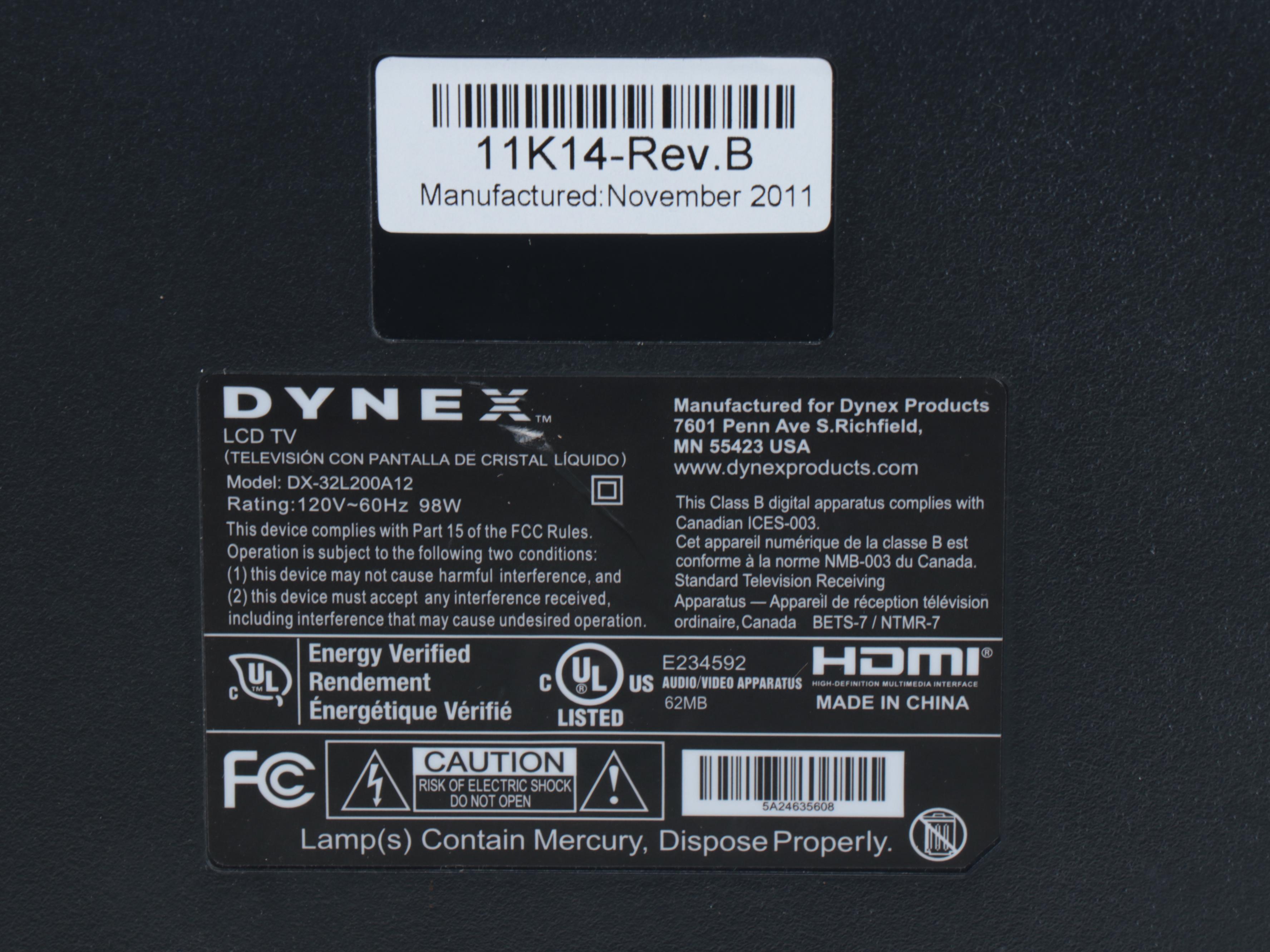 Dynex LCD Television