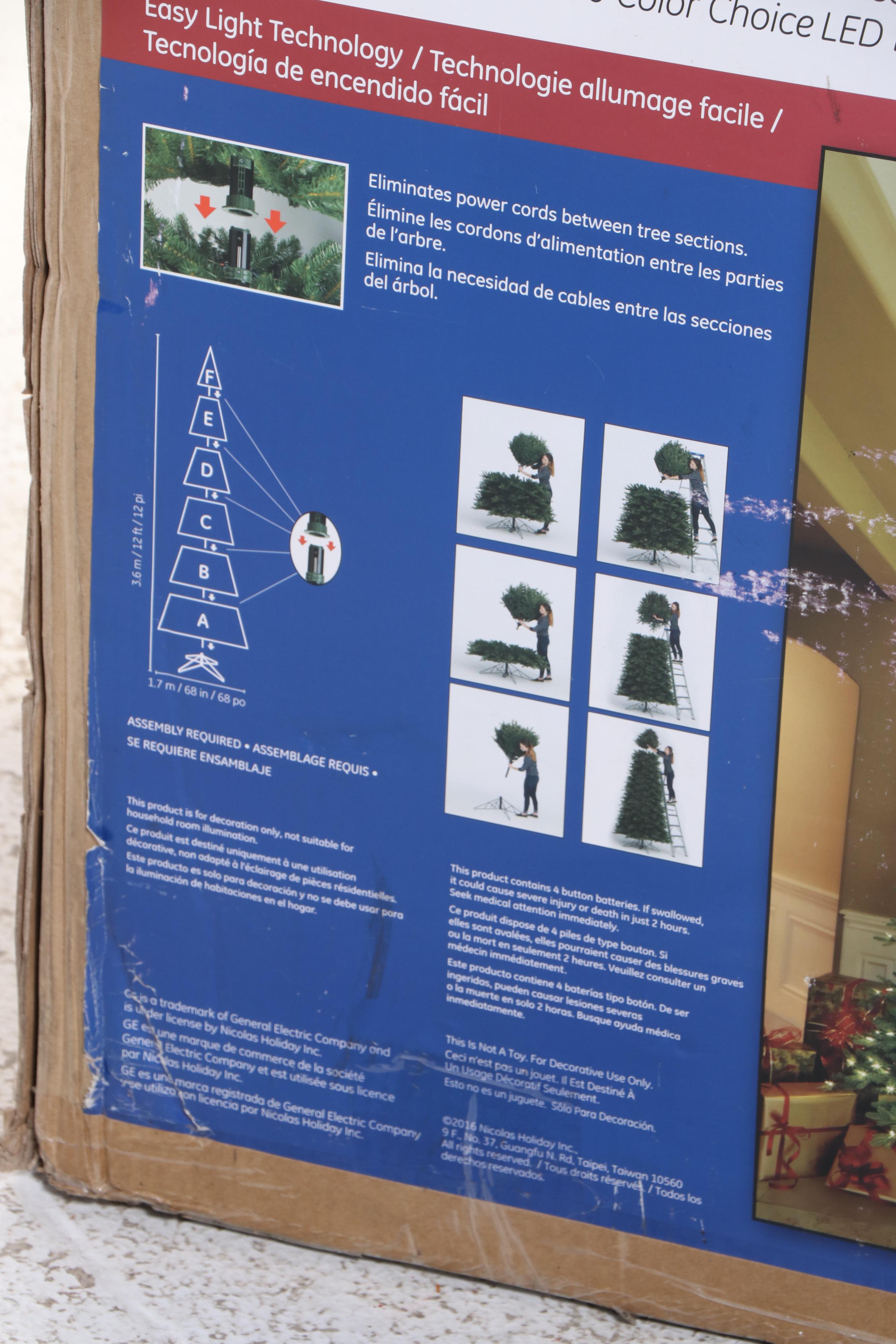 General Electric 12' Pre-Lit "Just Cut Aspen Fir" Artificial Christmas Tree