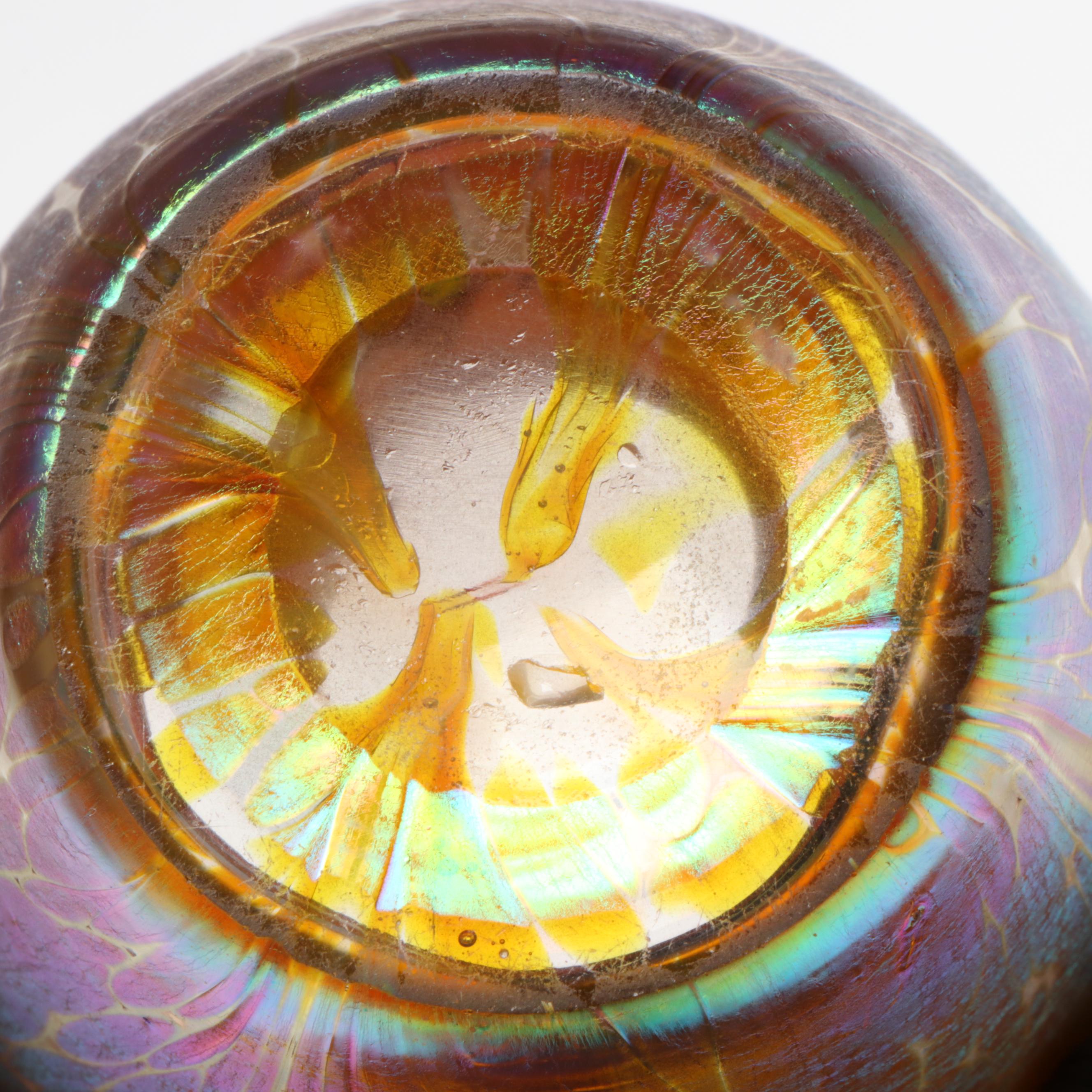 Loetz Secessionist Petrol Blue Iridescent Art Glass Vase