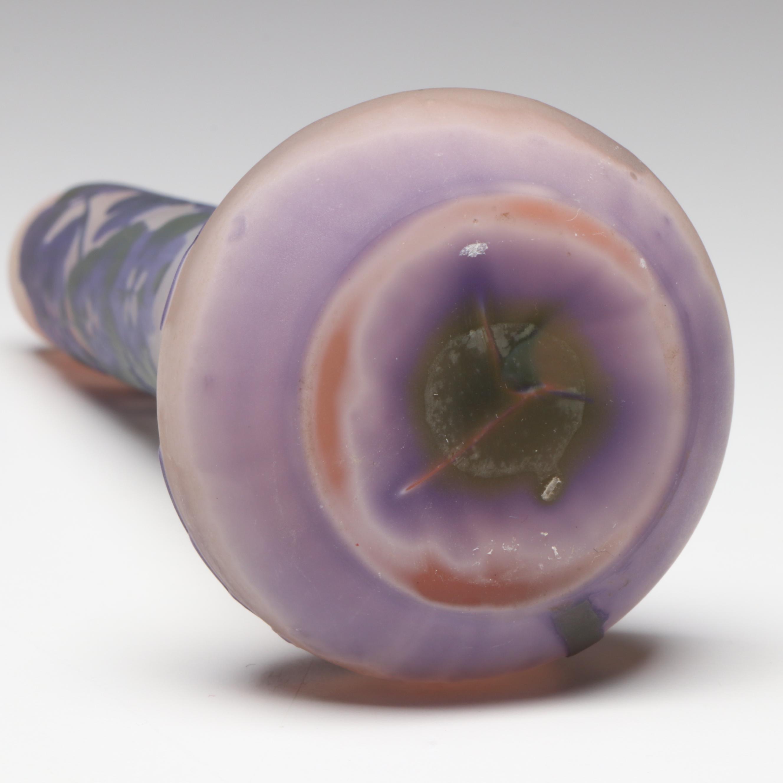 Émile Gallé Hydrangea Cameo Glass Vase, Early 20th Century