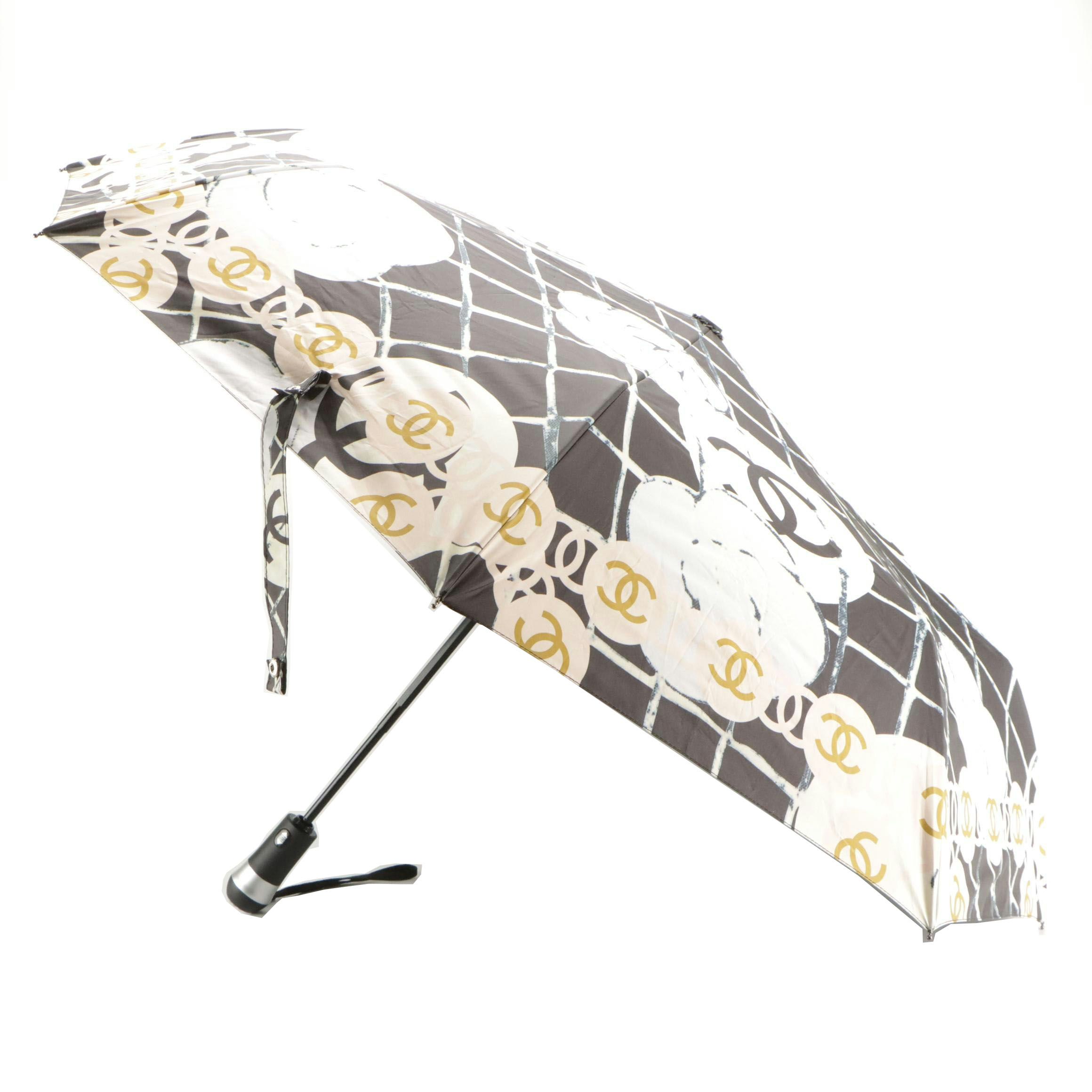 Chanel CC Printed Umbrella with Flashlight Handle