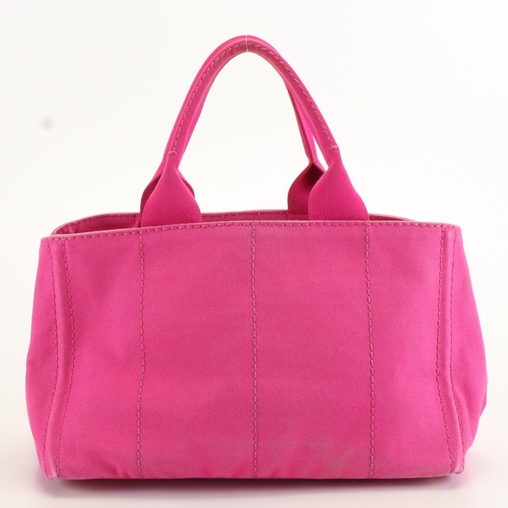 Prada Canapa Logo Tote Bag in Pink Fuchsia Canvas