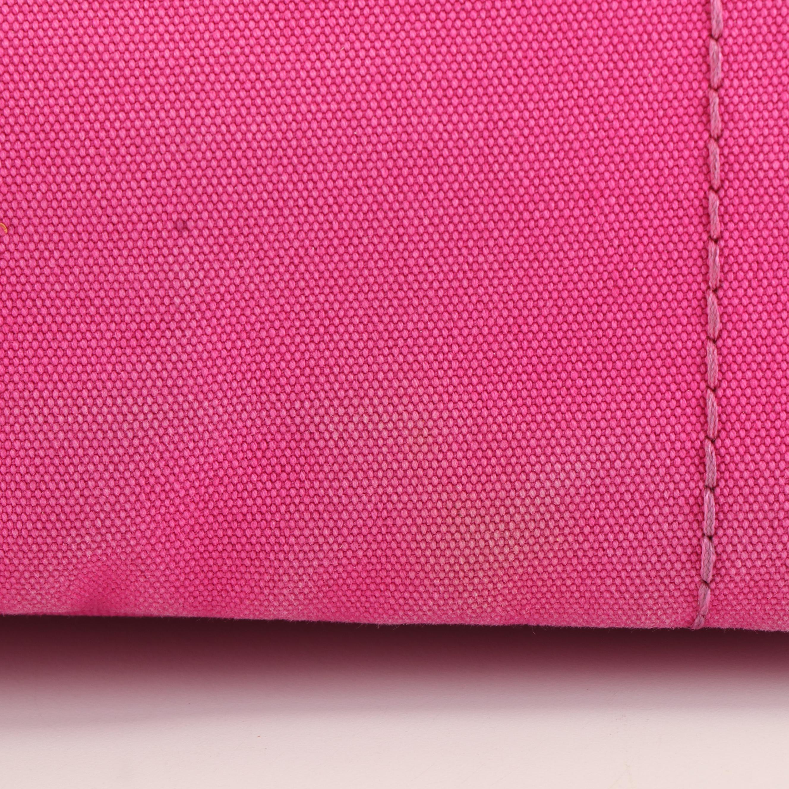 Prada Canapa Logo Tote Bag in Pink Fuchsia Canvas