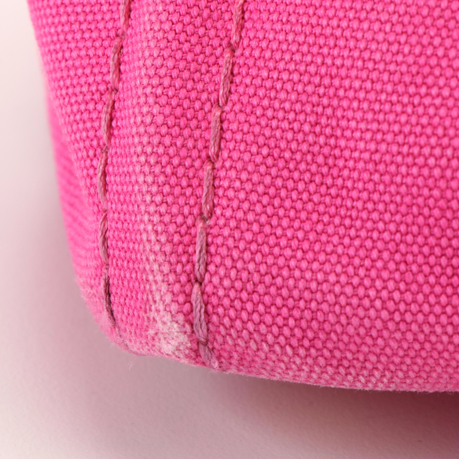 Prada Canapa Logo Tote Bag in Pink Fuchsia Canvas