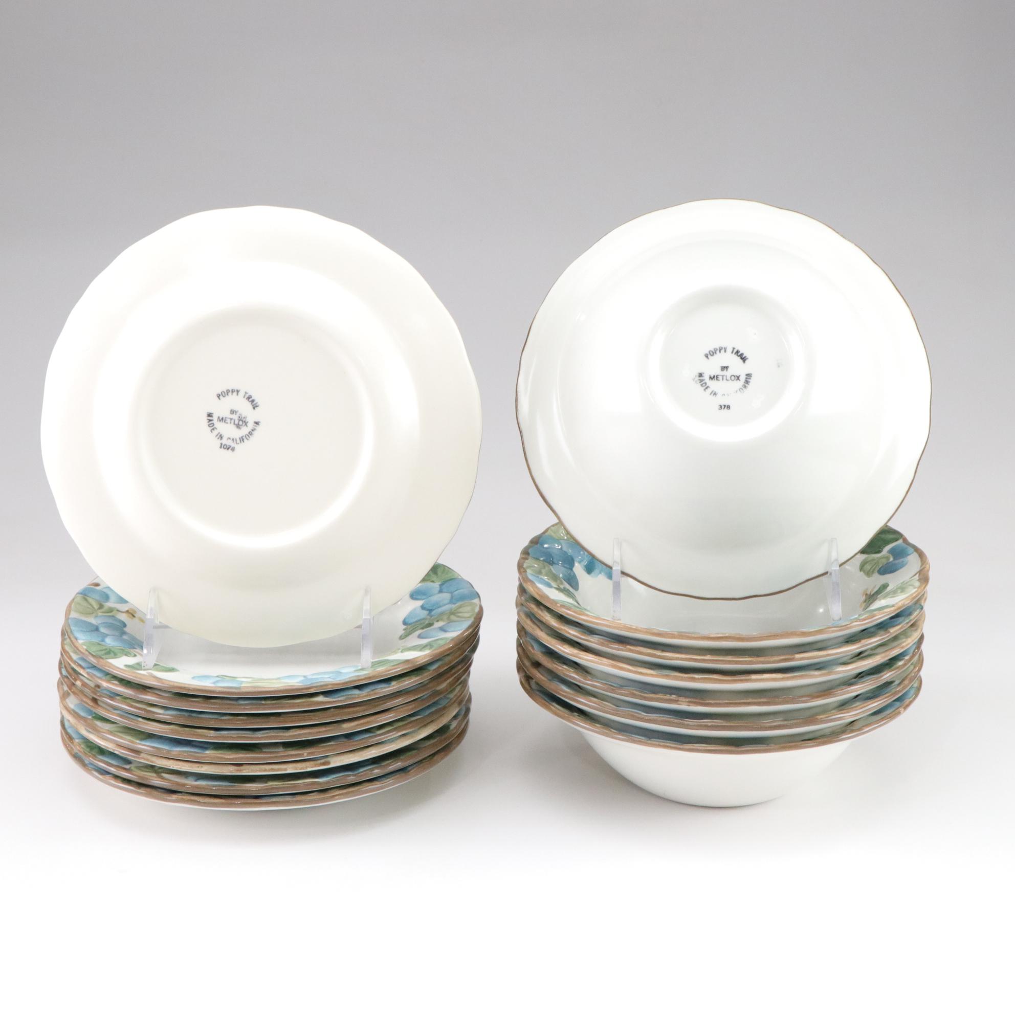 Poppy Trail "Sculptured Grape" Dinnerware Set