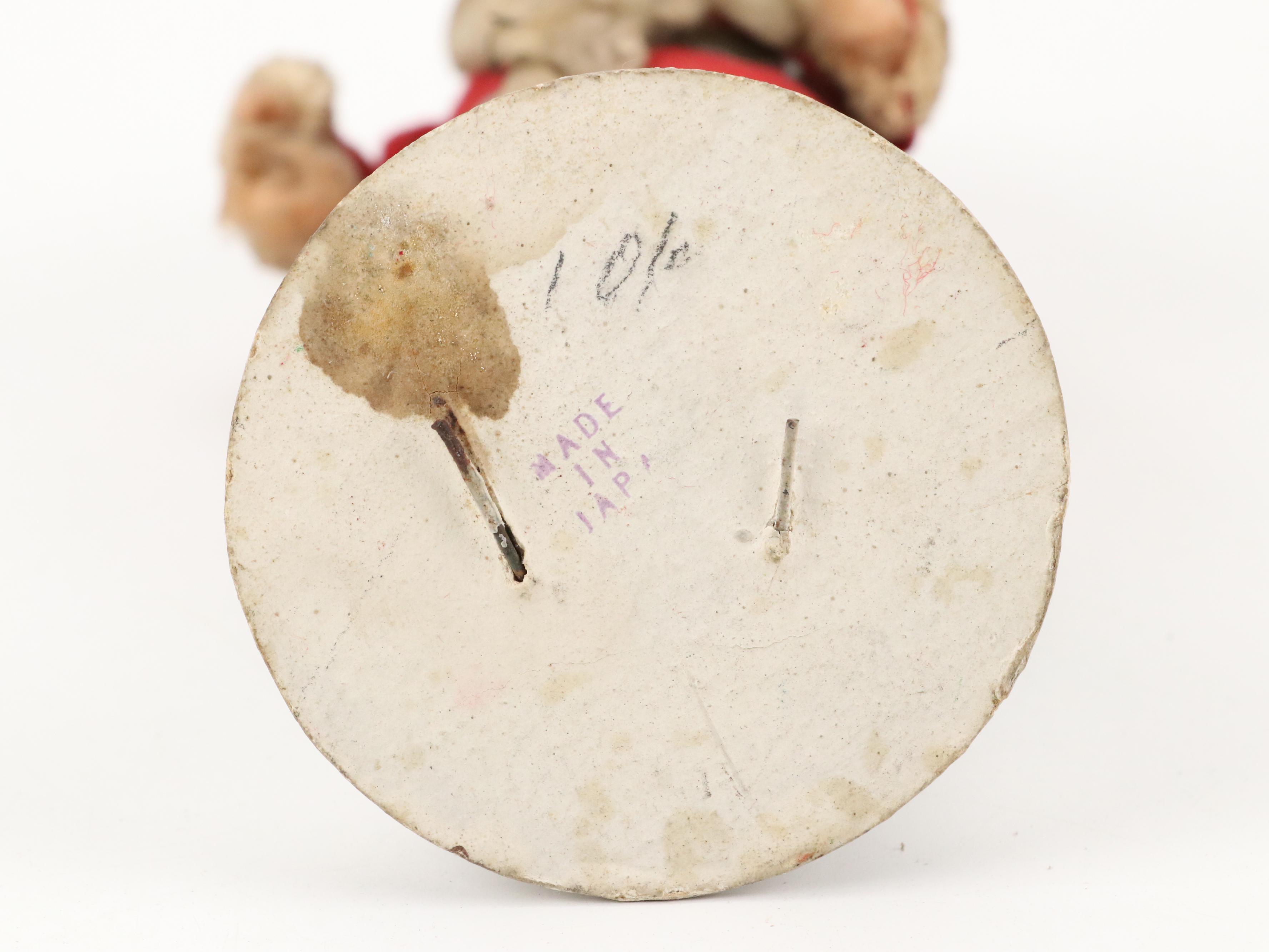 Santa Claus Candy Container with German Wooly Putz Sheep, 20th Century