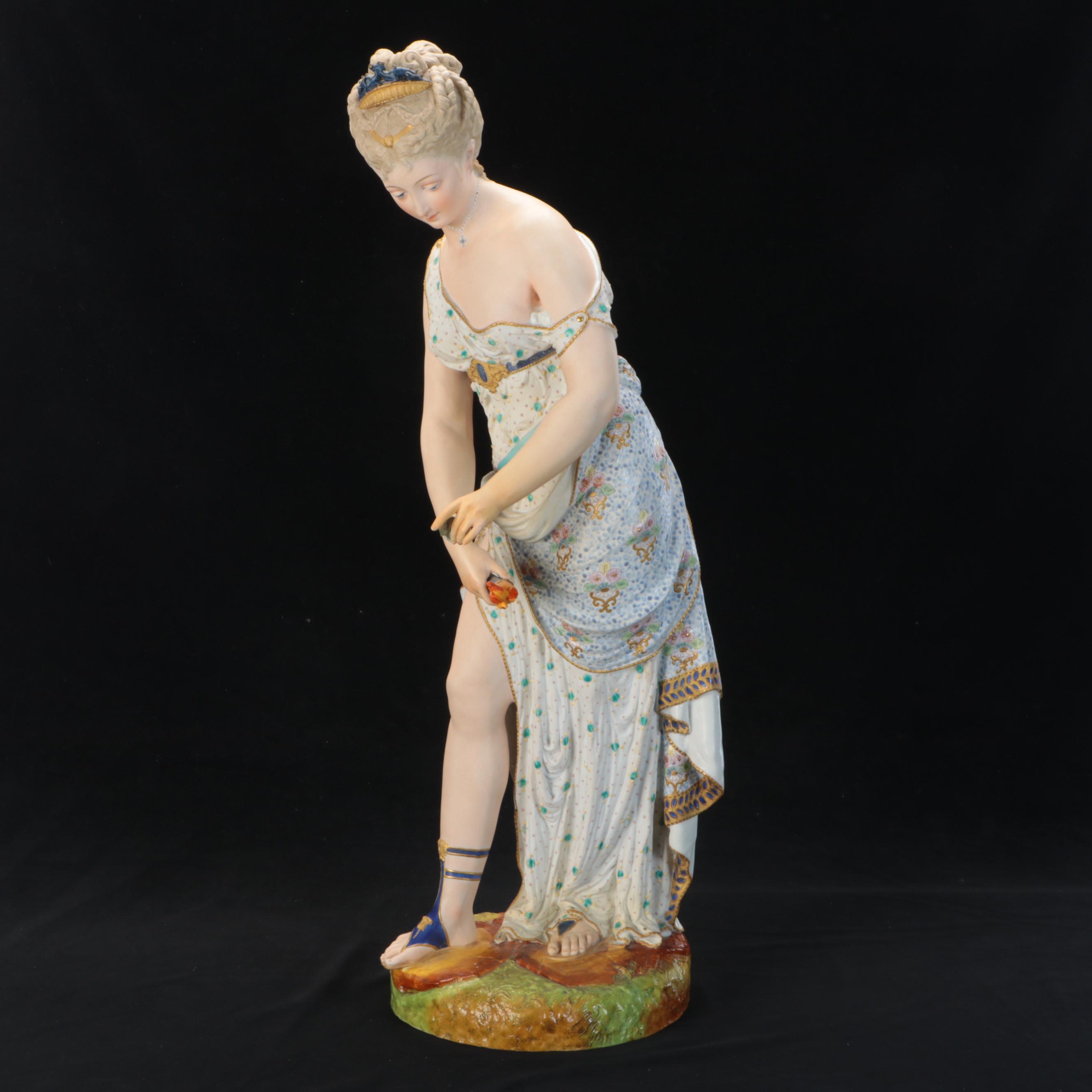 Vion et Baury French Bisque Art Nouveau Style Allegorical Figurine, Late 19th C.
