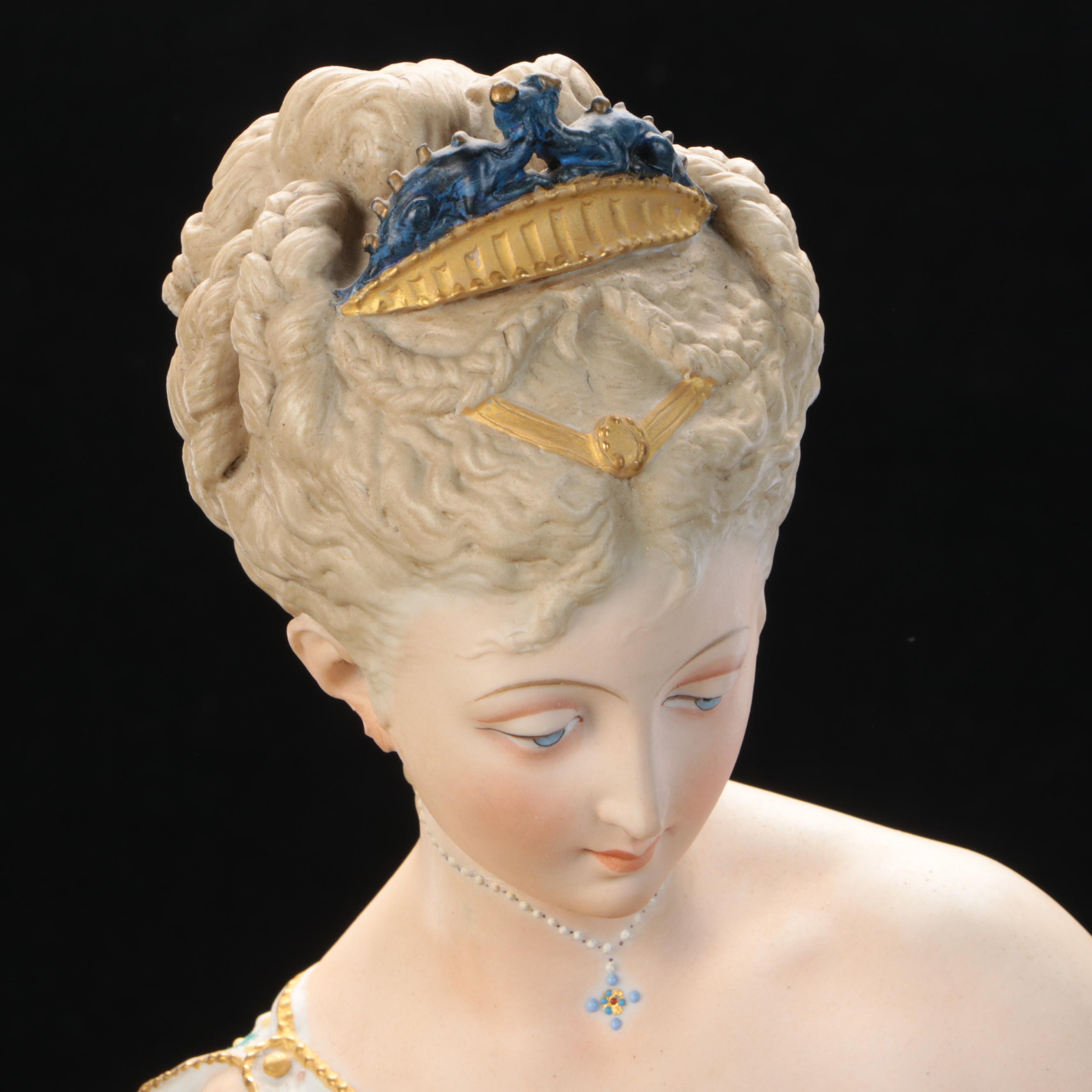 Vion et Baury French Bisque Art Nouveau Style Allegorical Figurine, Late 19th C.