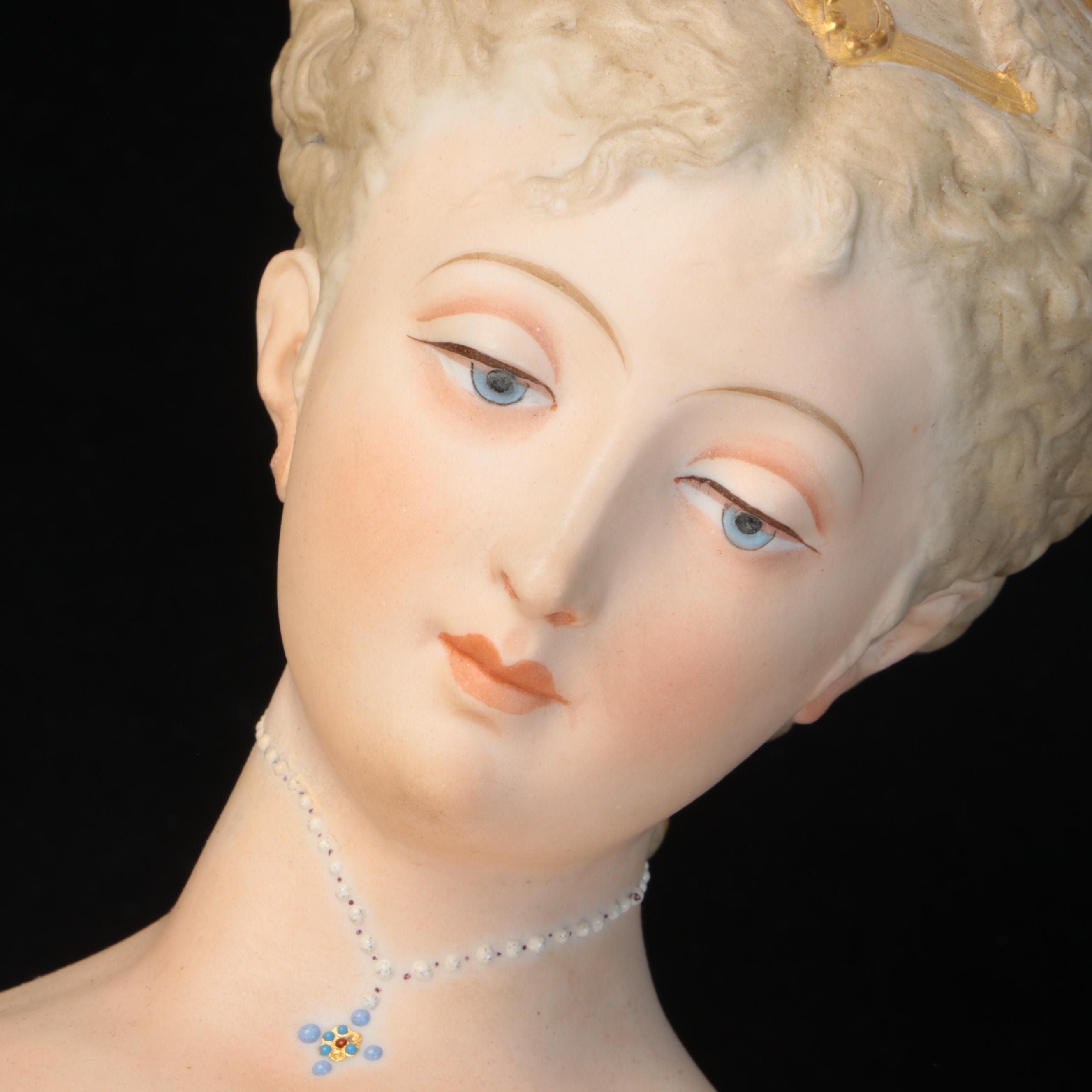 Vion et Baury French Bisque Art Nouveau Style Allegorical Figurine, Late 19th C.