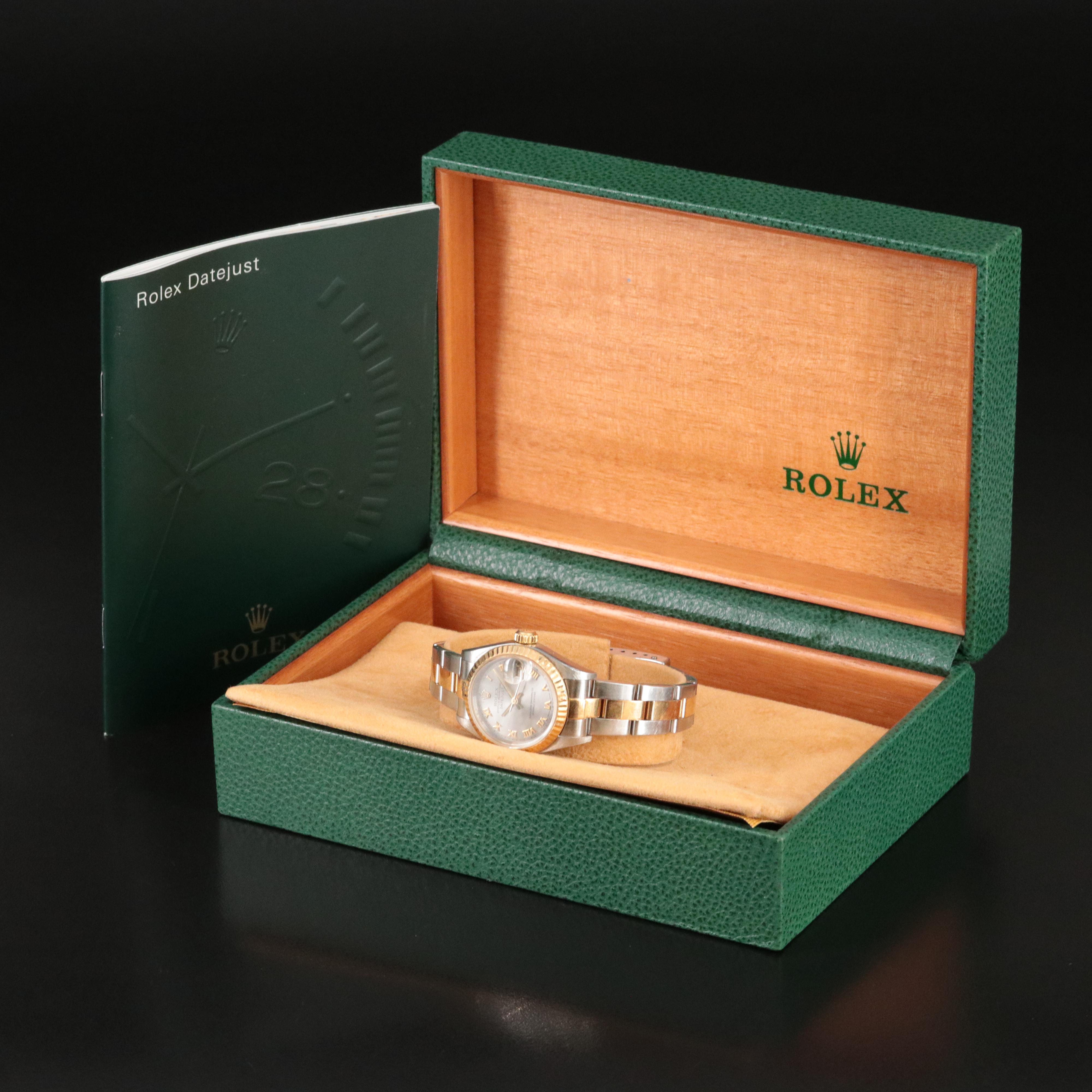 2000 Rolex Roman Slate Dial Two-Tone Datejust Watch