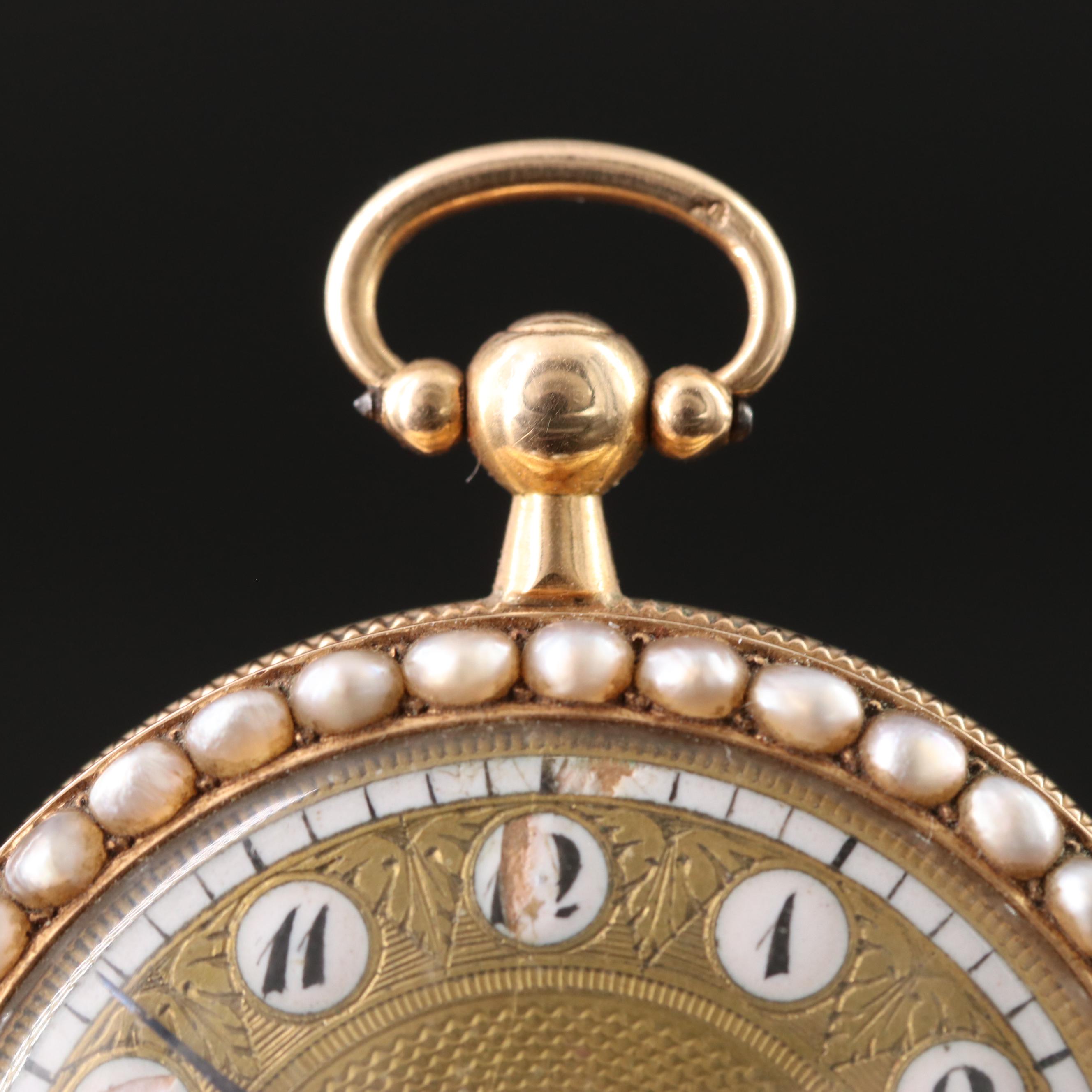 Antique 18K Key Wind and Set Pocket Watch