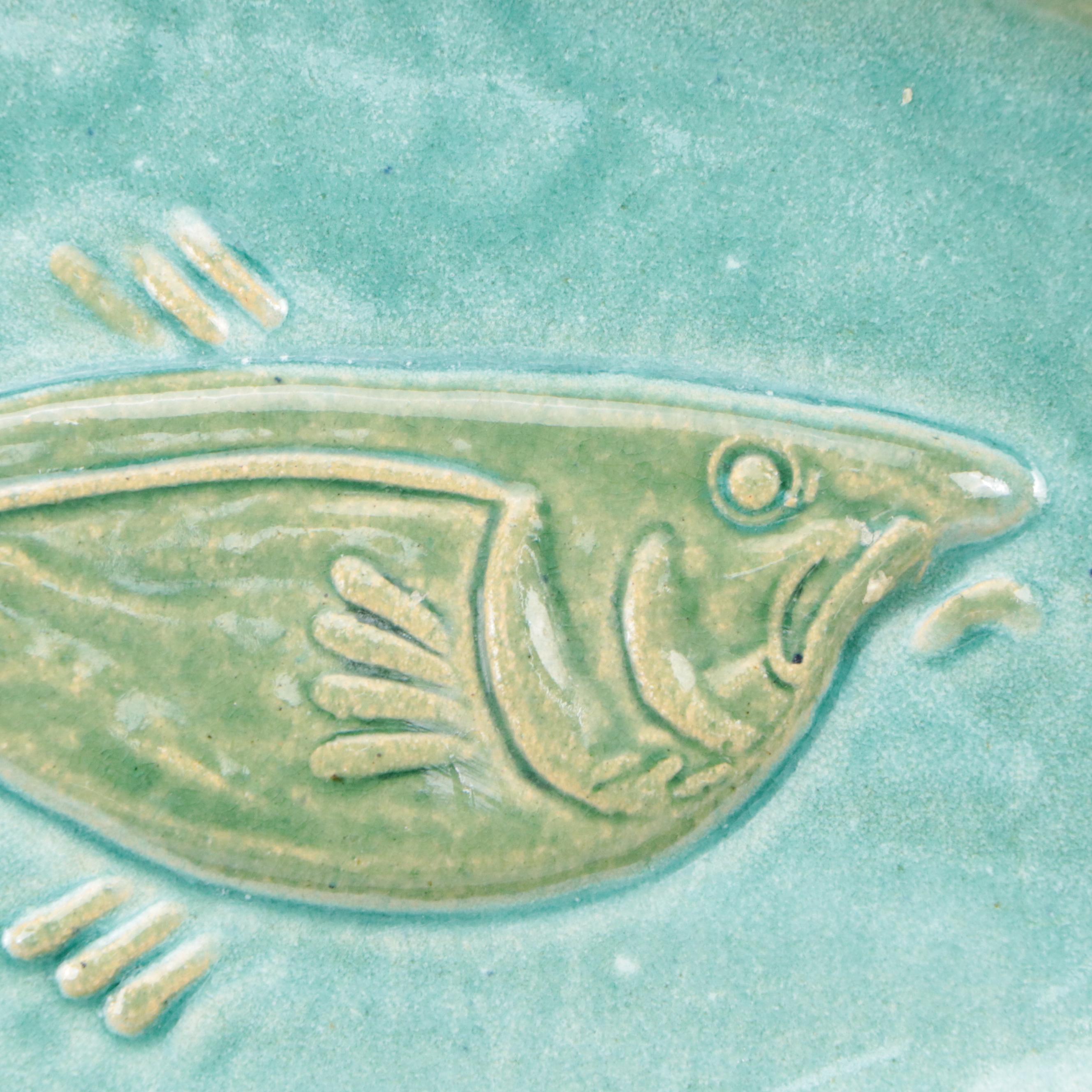 Ceramic Crab Shell Bowls with Art Pottery Fish Platter