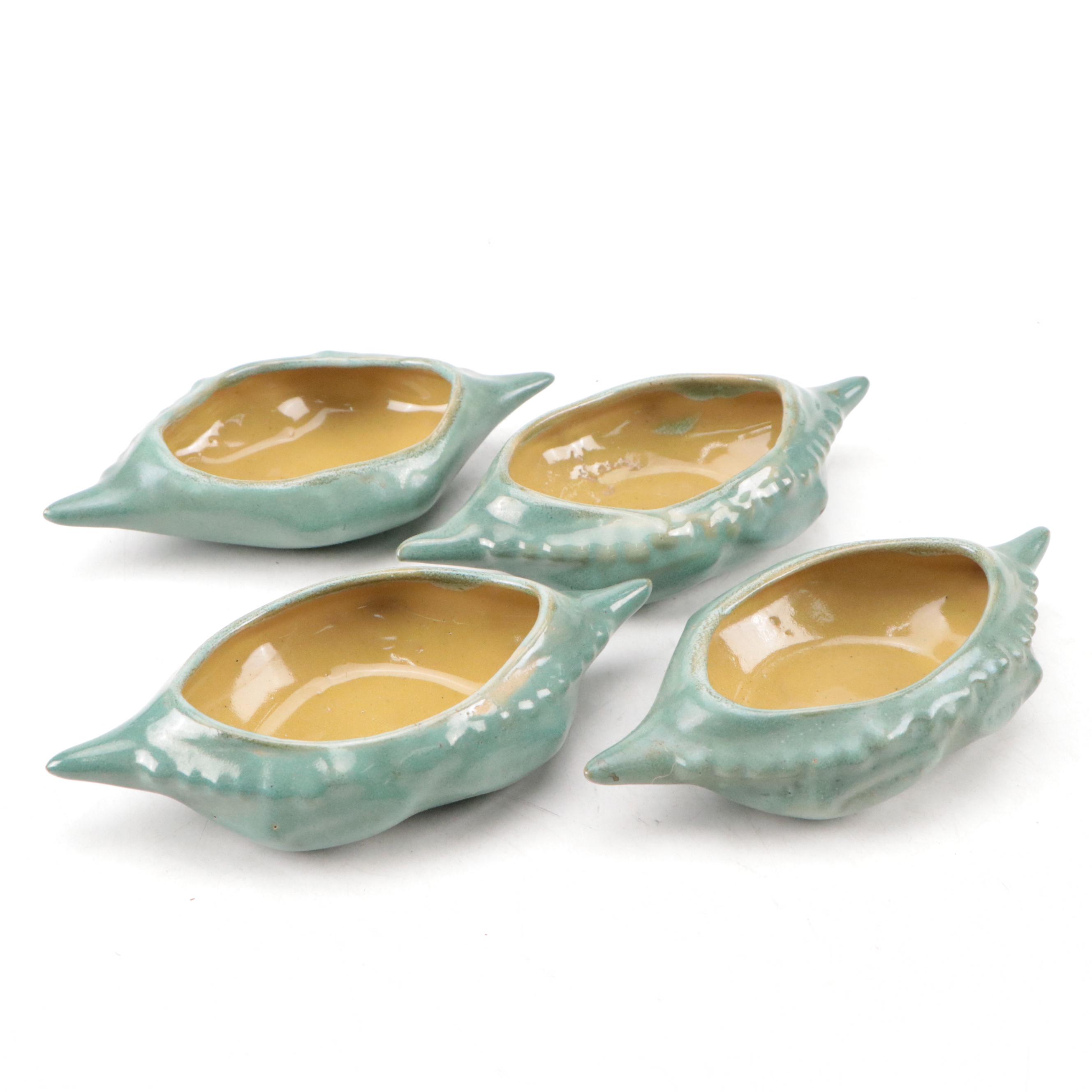 Ceramic Crab Shell Bowls with Art Pottery Fish Platter