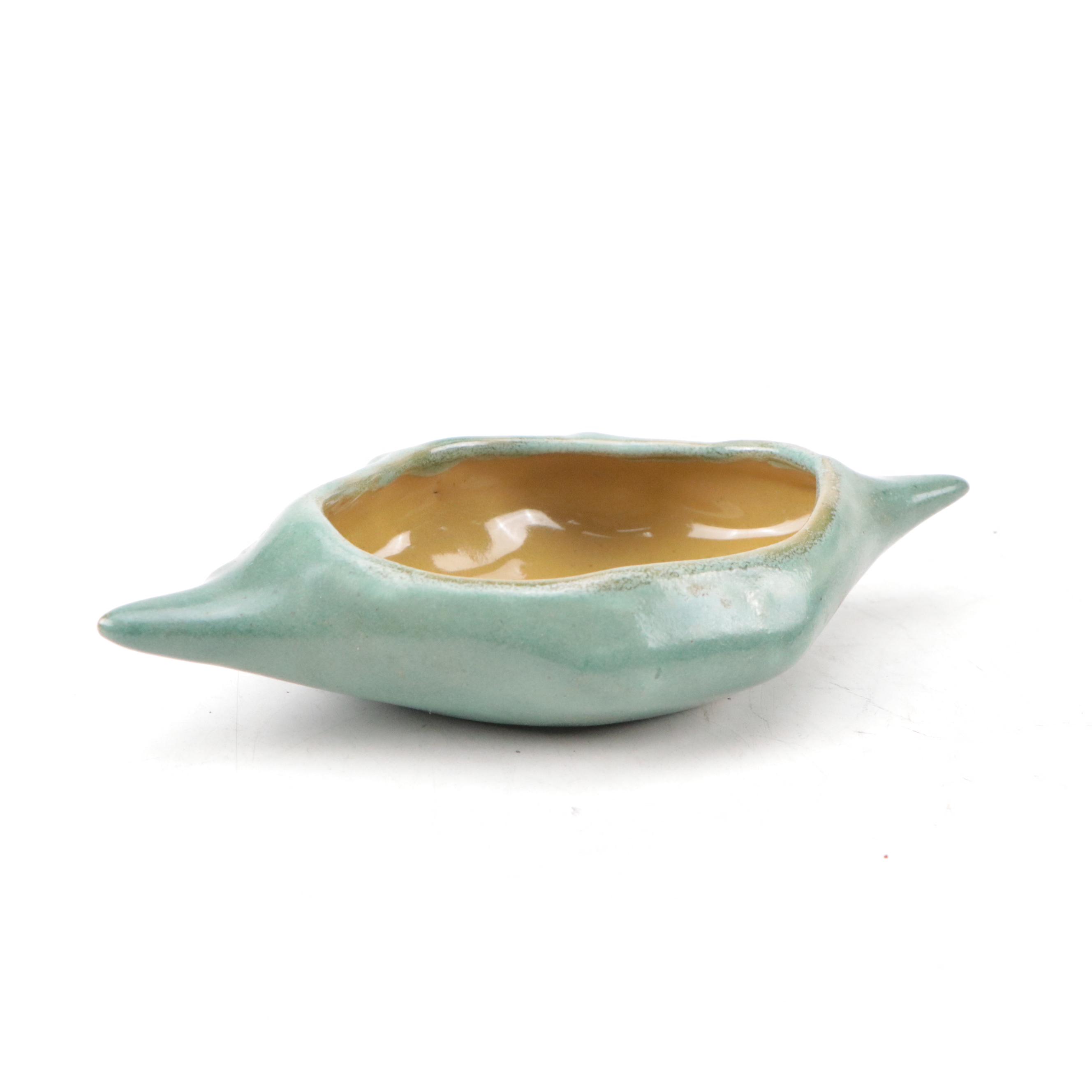 Ceramic Crab Shell Bowls with Art Pottery Fish Platter