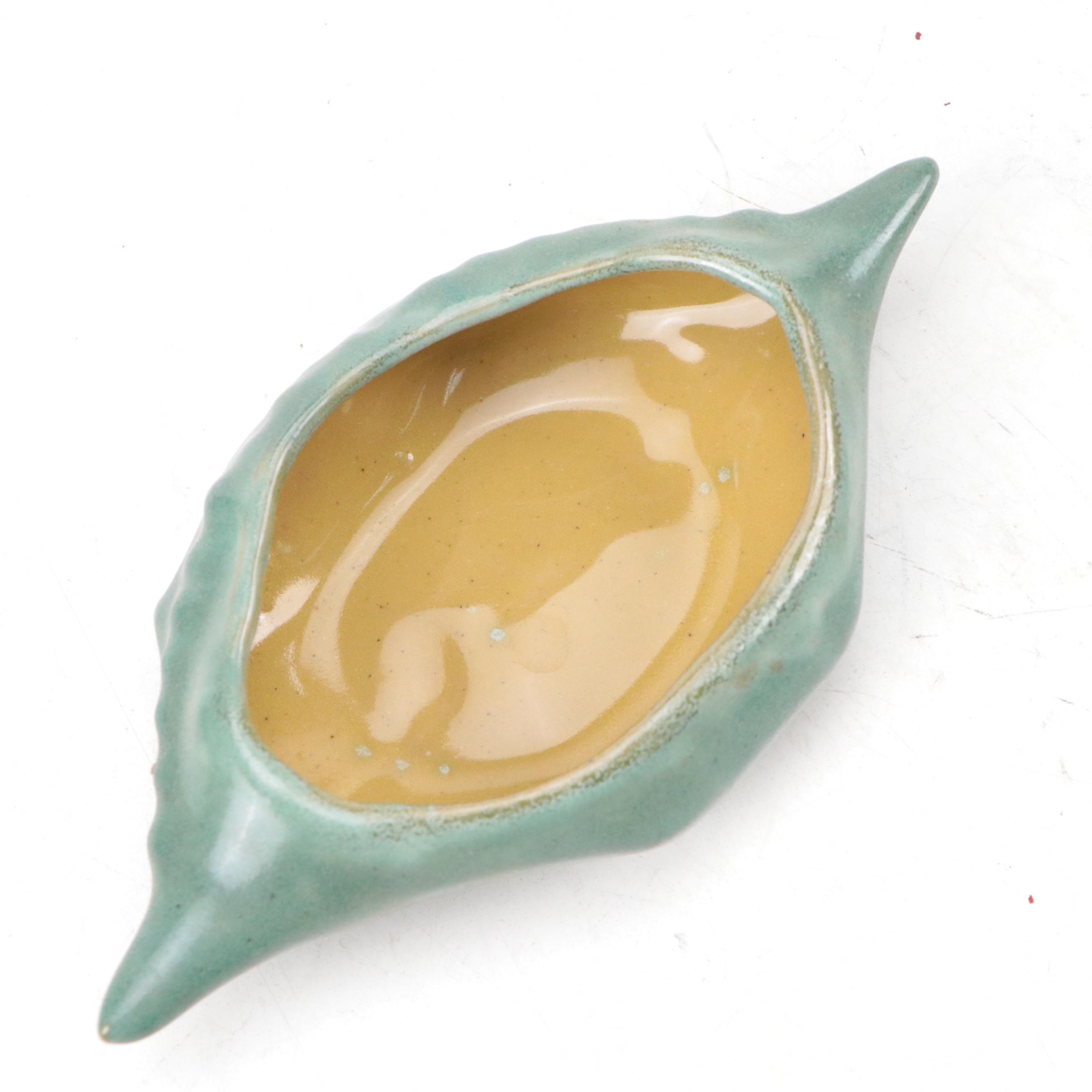 Ceramic Crab Shell Bowls with Art Pottery Fish Platter