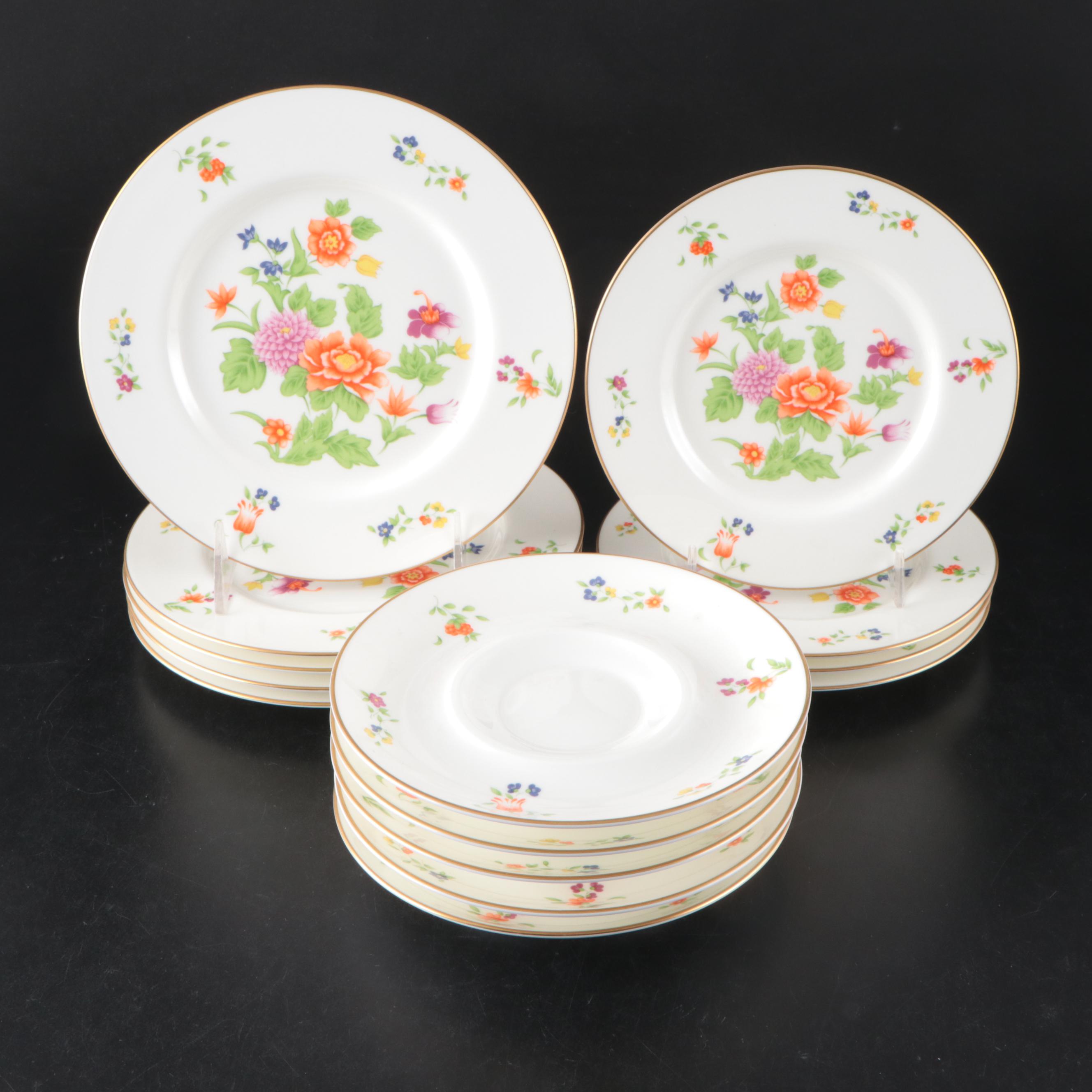 Tiffany & Co. "Imperial Flowers" Bone China Plates and Saucers