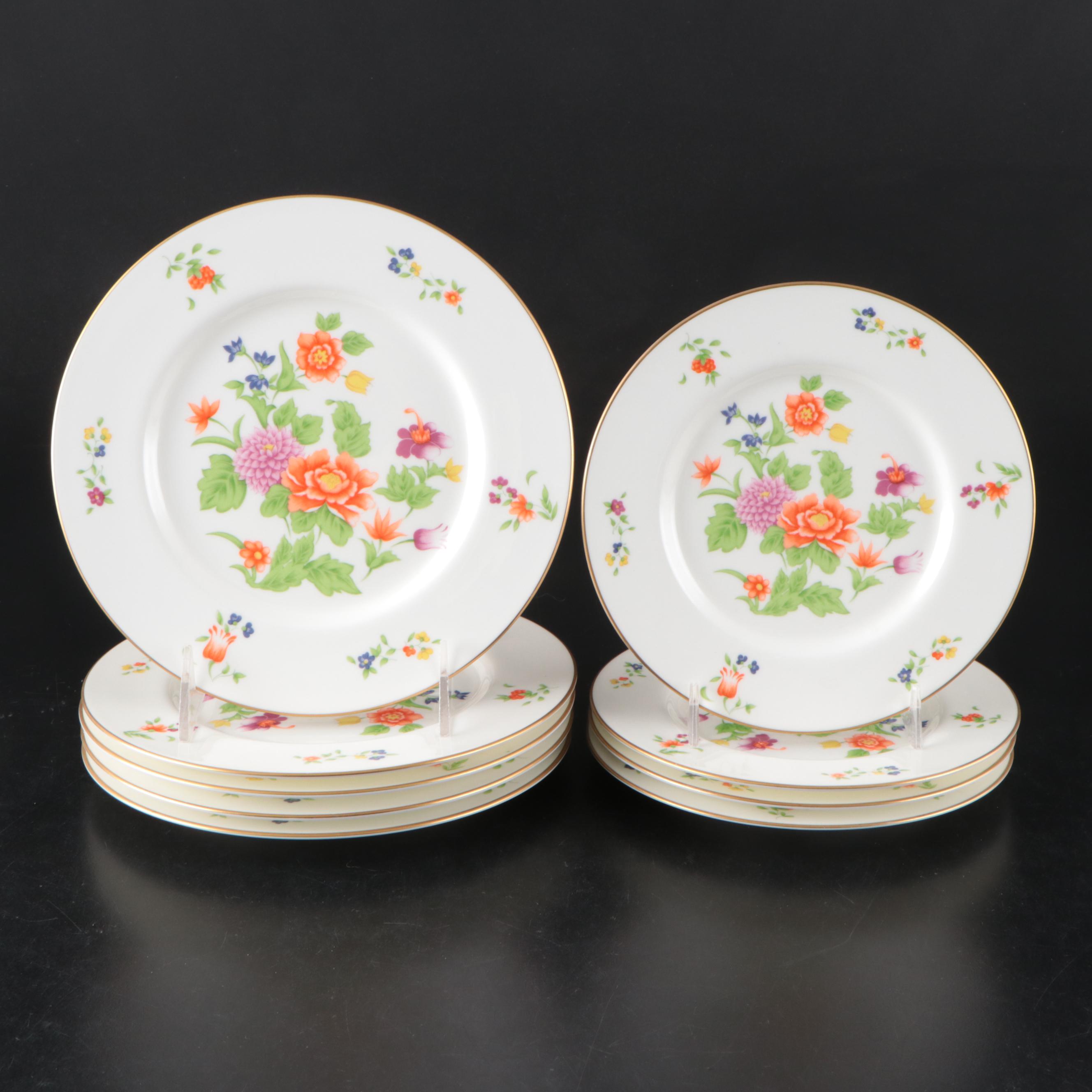 Tiffany & Co. "Imperial Flowers" Bone China Plates and Saucers