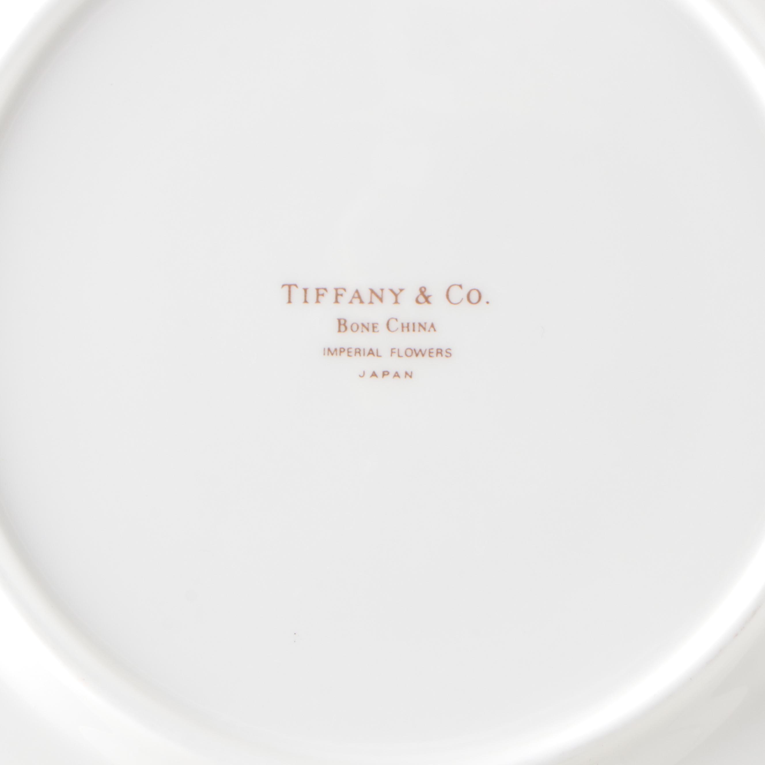 Tiffany & Co. "Imperial Flowers" Bone China Plates and Saucers