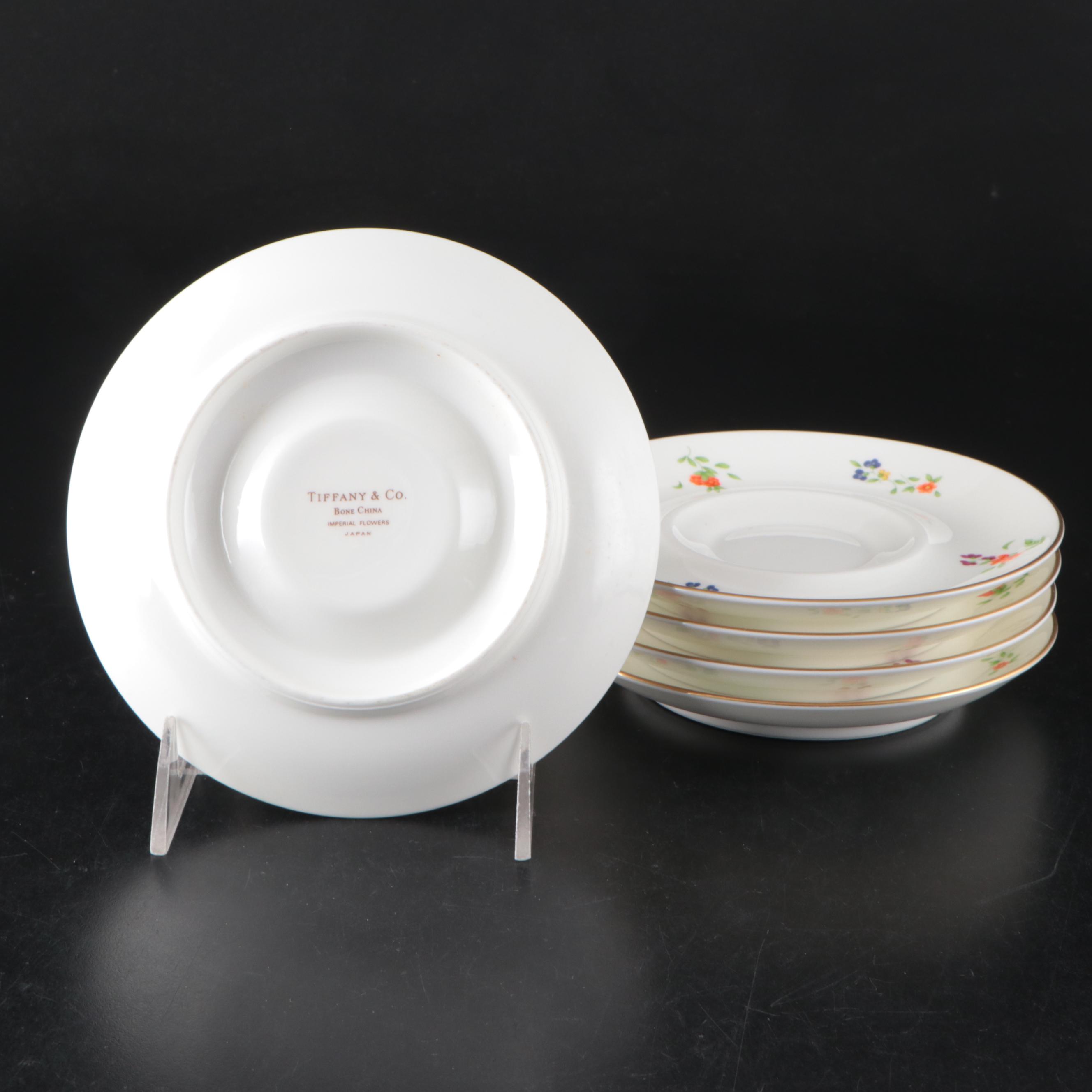 Tiffany & Co. "Imperial Flowers" Bone China Plates and Saucers