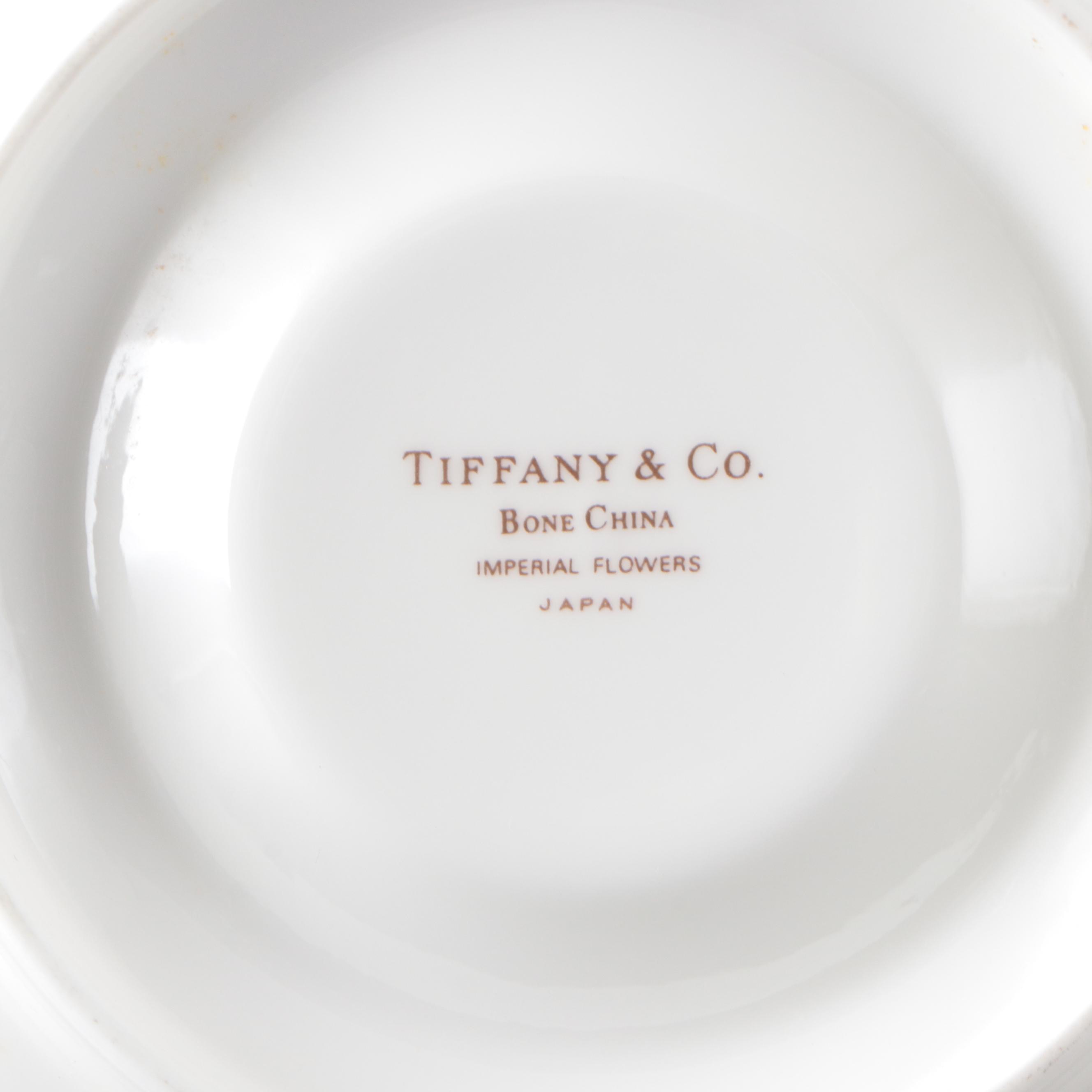 Tiffany & Co. "Imperial Flowers" Bone China Plates and Saucers