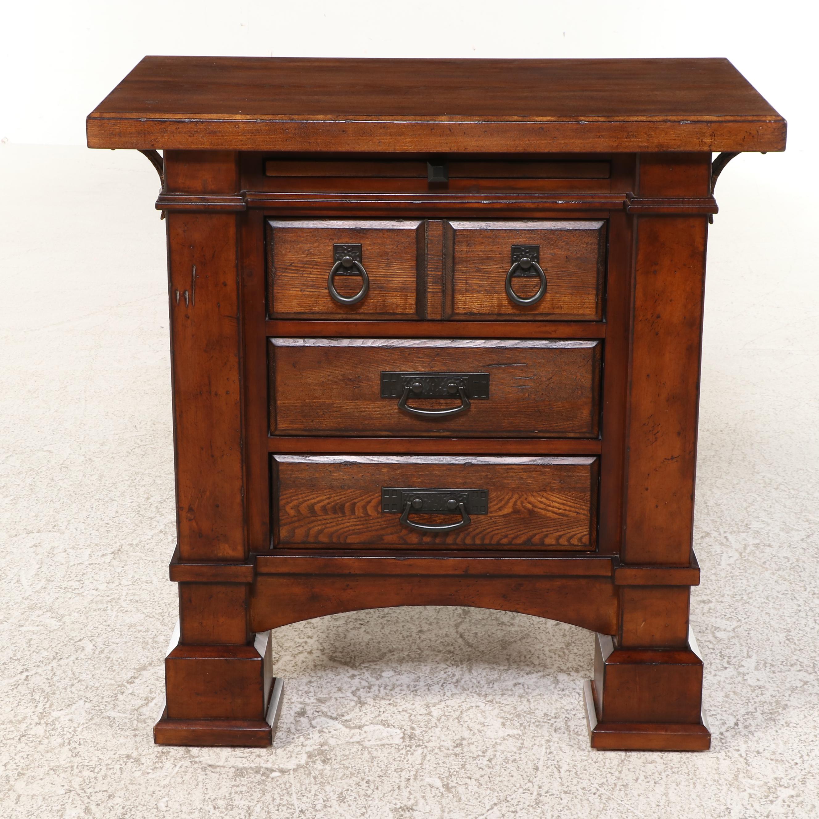 A.R.T. Furniture Arts and Crafts Style Oak Three-Drawer Bedside Chest