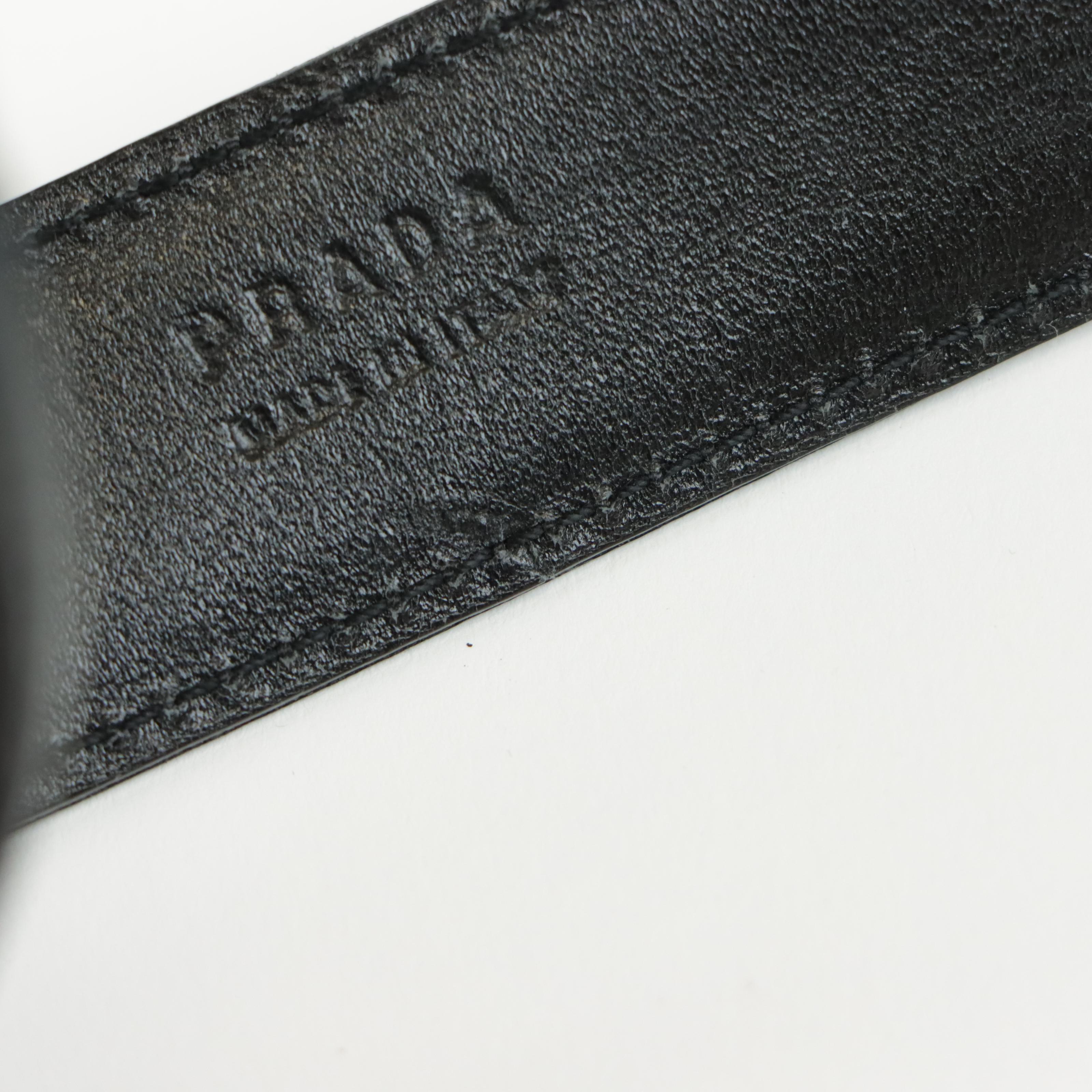 Men's Prada Navy Blue Leather Belt