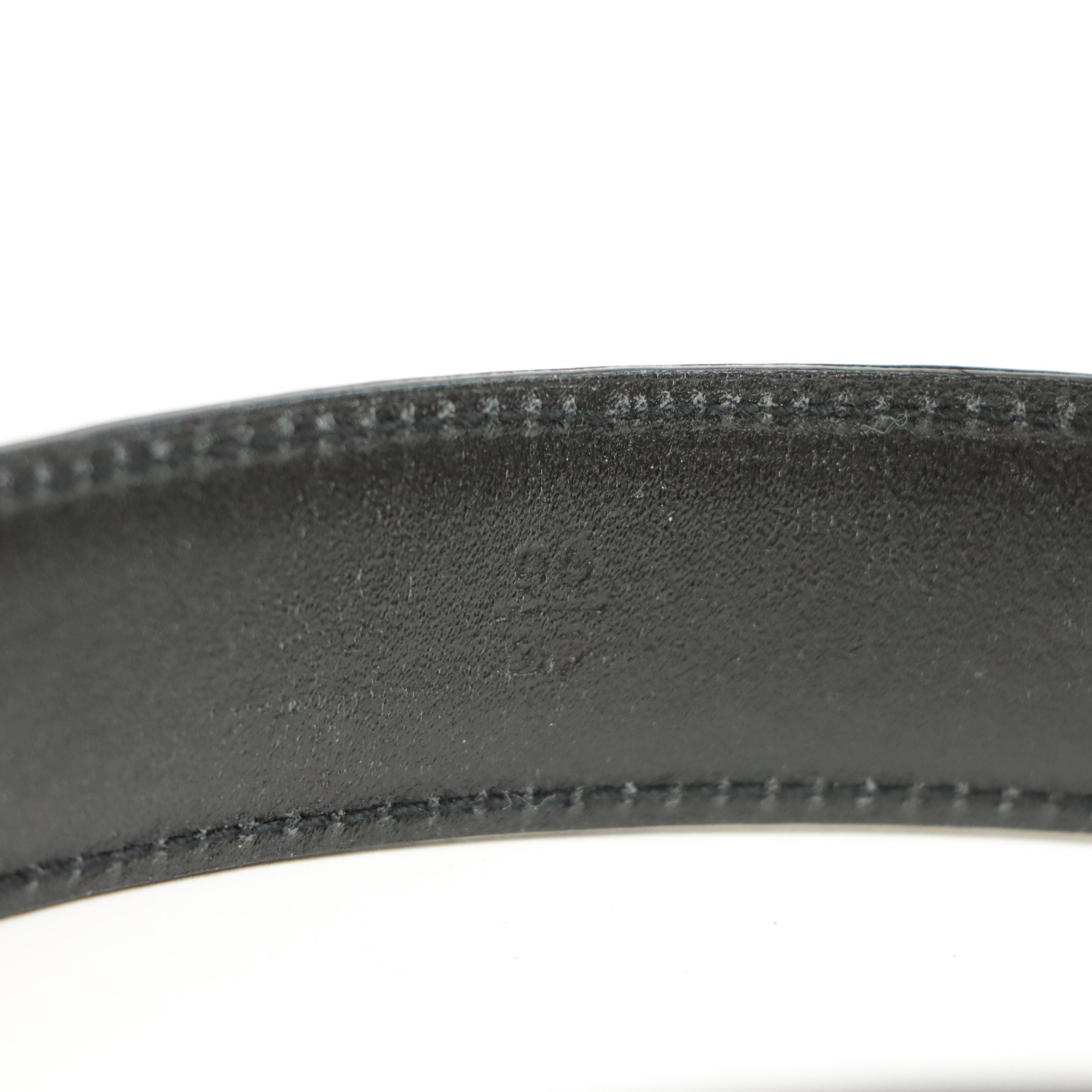 Men's Prada Navy Blue Leather Belt