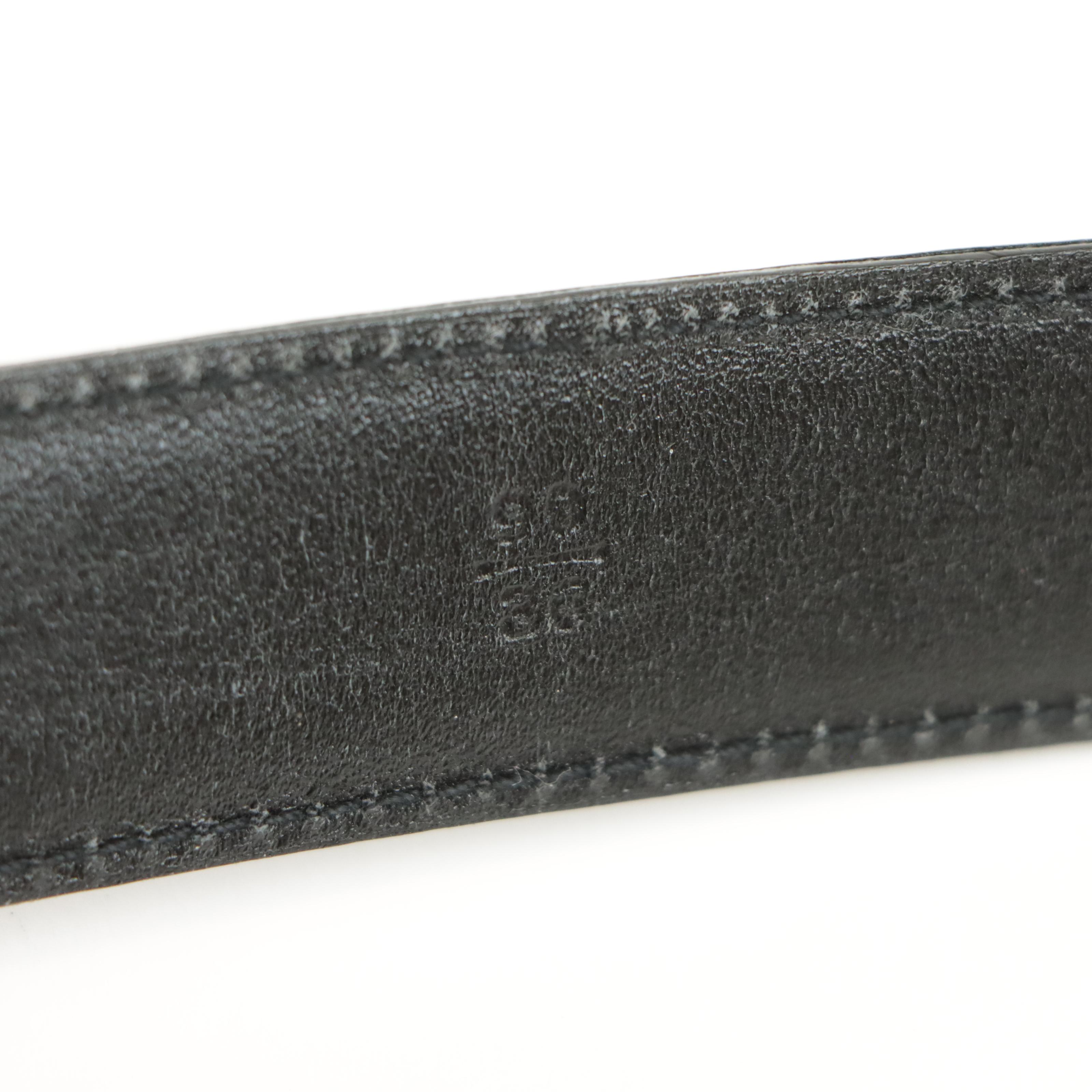 Men's Prada Navy Blue Leather Belt