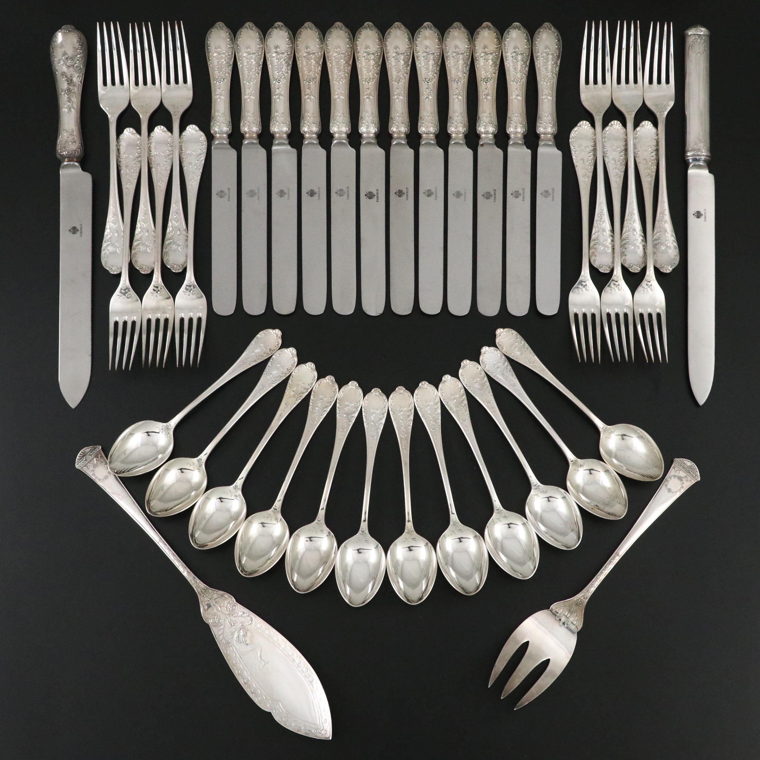 Fabergé "Grand Duchess" and "Imperial Court" Sterling Silver Flatware Set