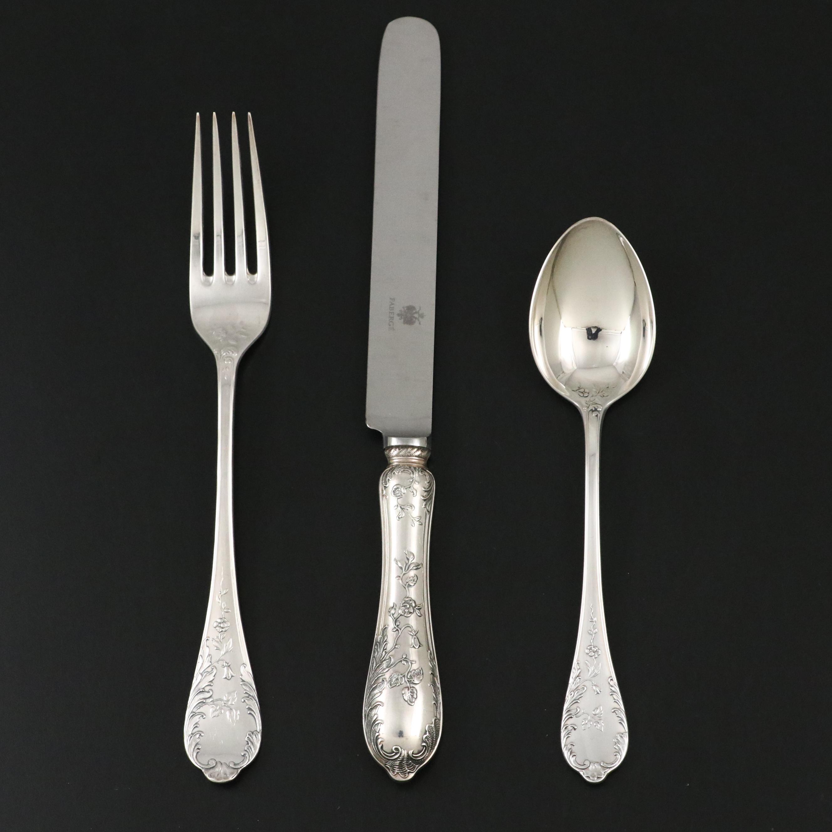 Fabergé "Grand Duchess" and "Imperial Court" Sterling Silver Flatware Set