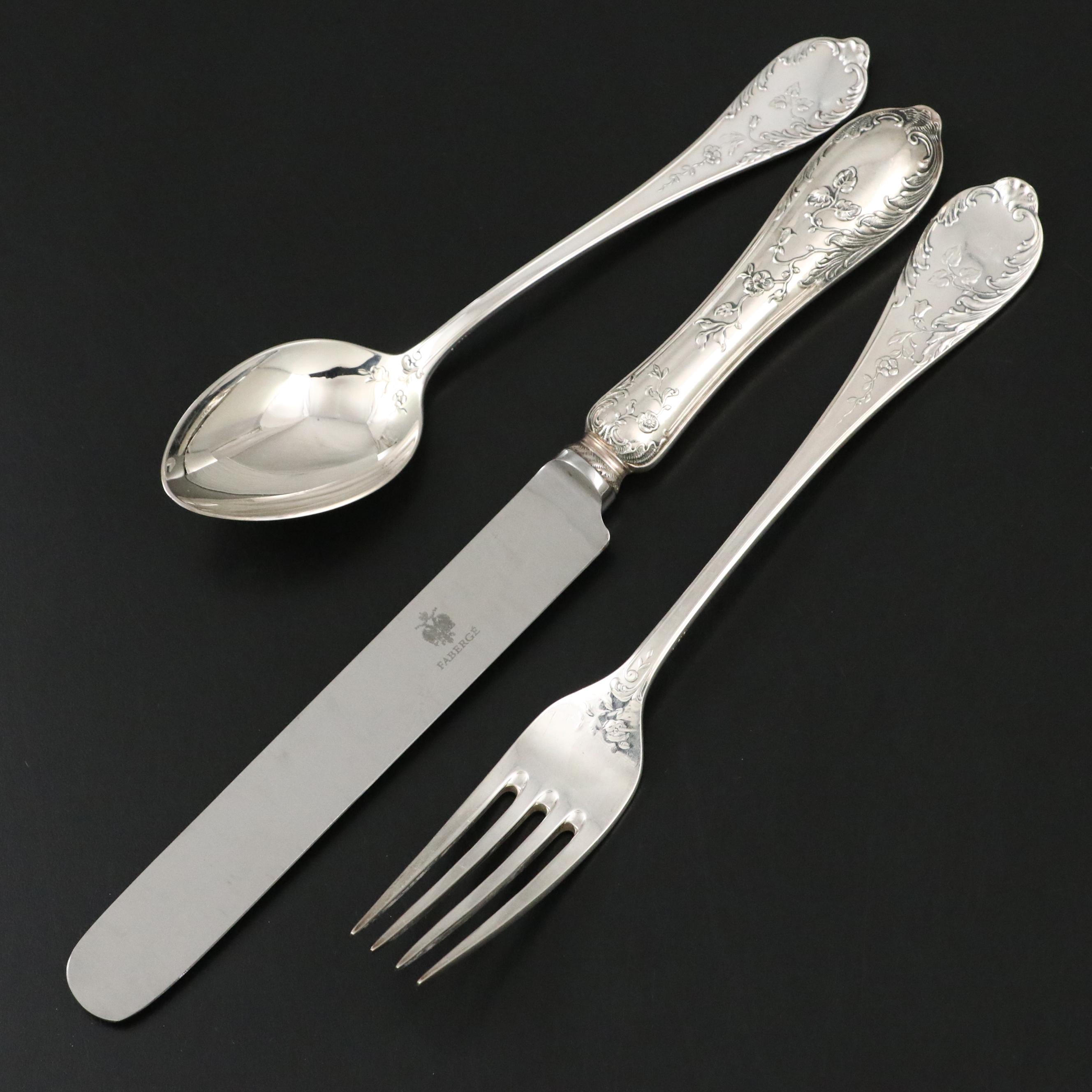 Fabergé "Grand Duchess" and "Imperial Court" Sterling Silver Flatware Set