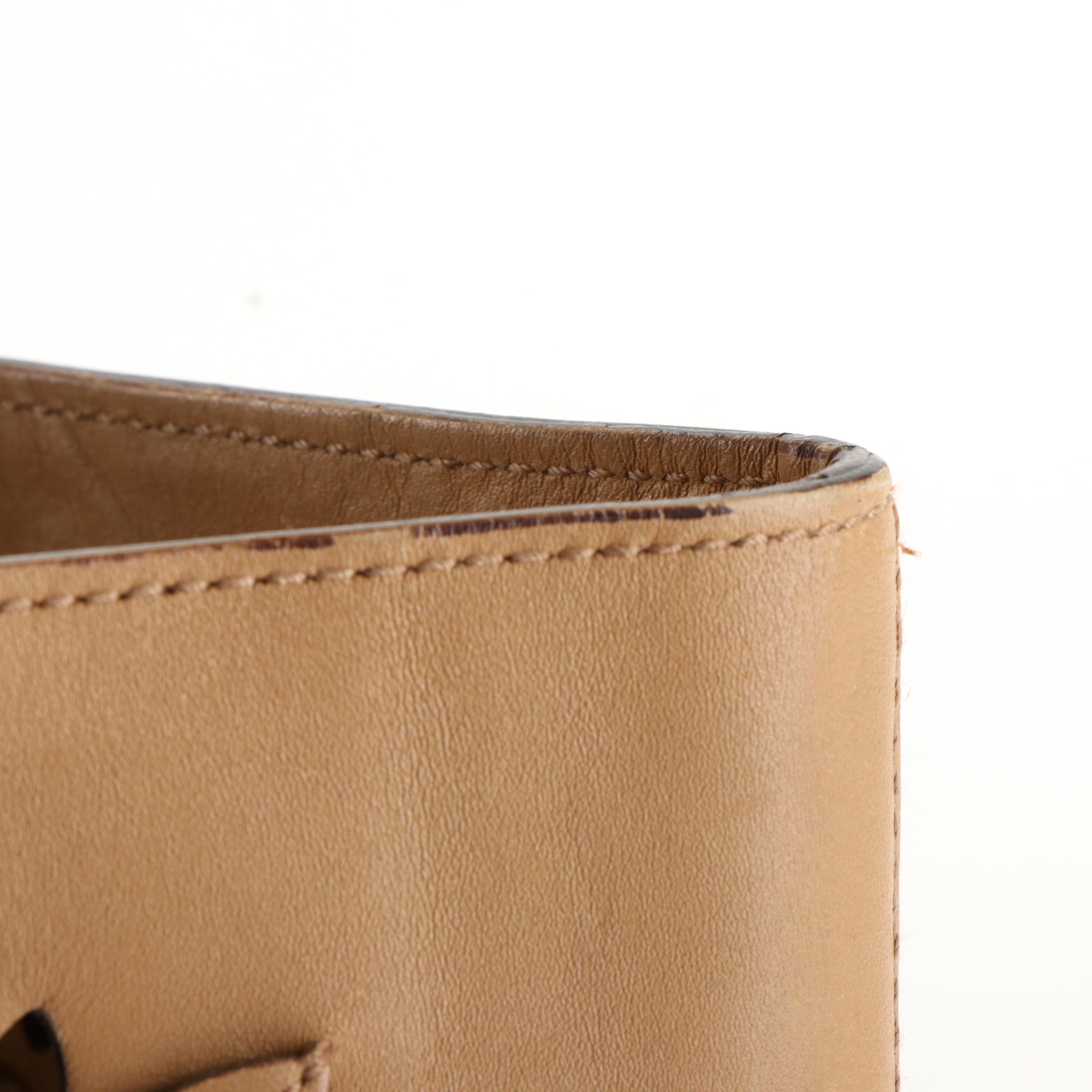 Prada Flower Cut-Out Tote Bag in Tan Leather