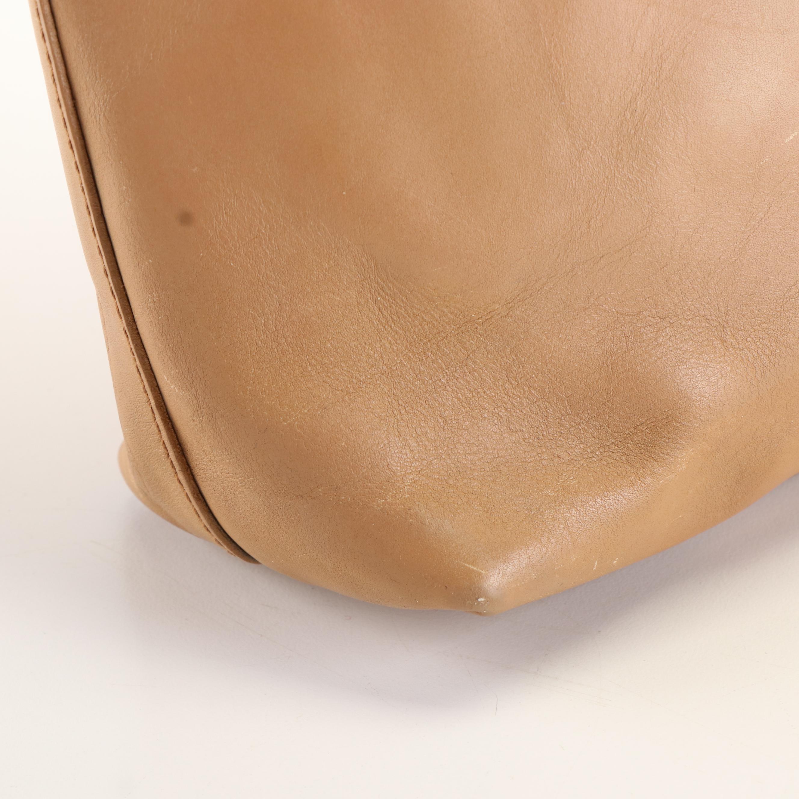 Prada Flower Cut-Out Tote Bag in Tan Leather