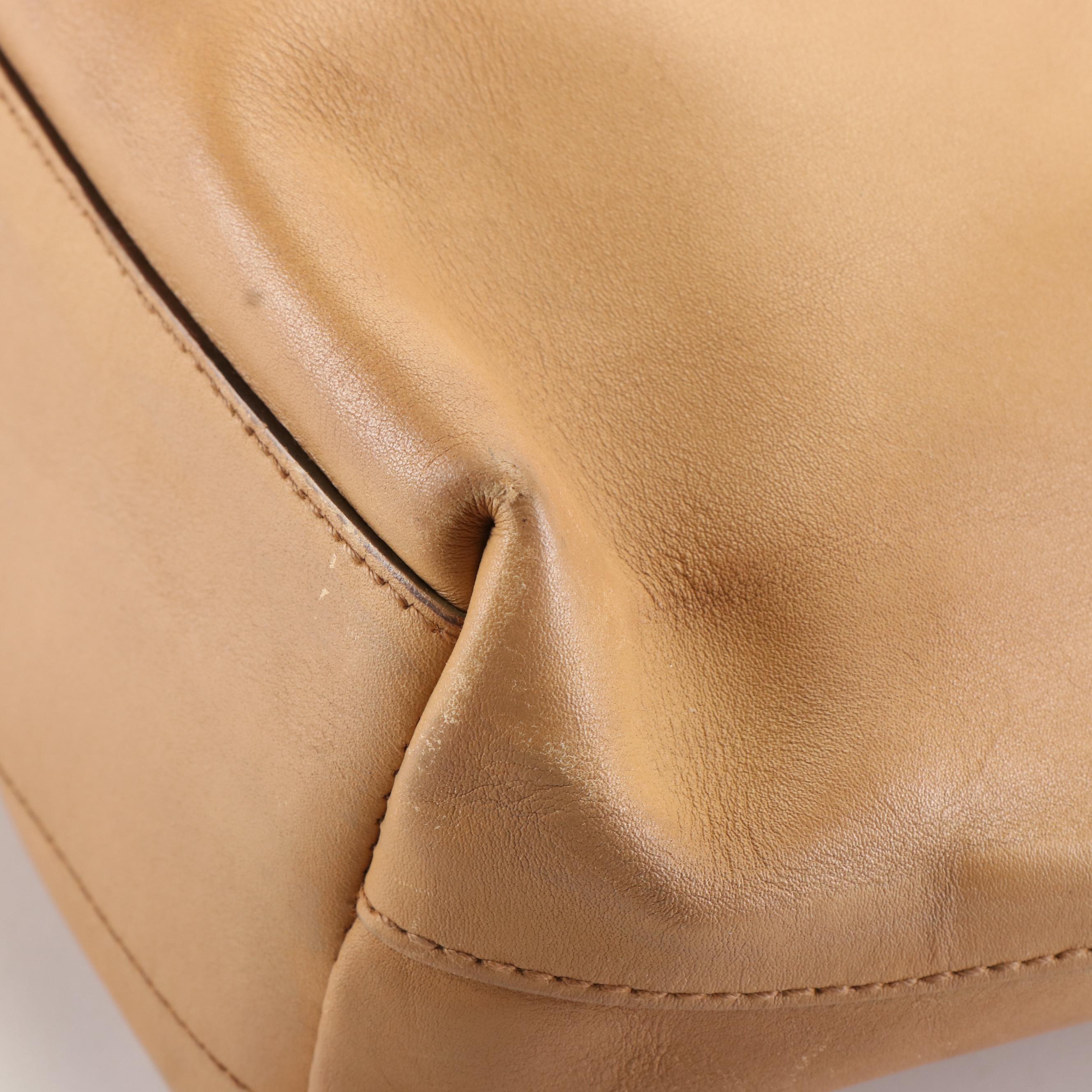 Prada Flower Cut-Out Tote Bag in Tan Leather