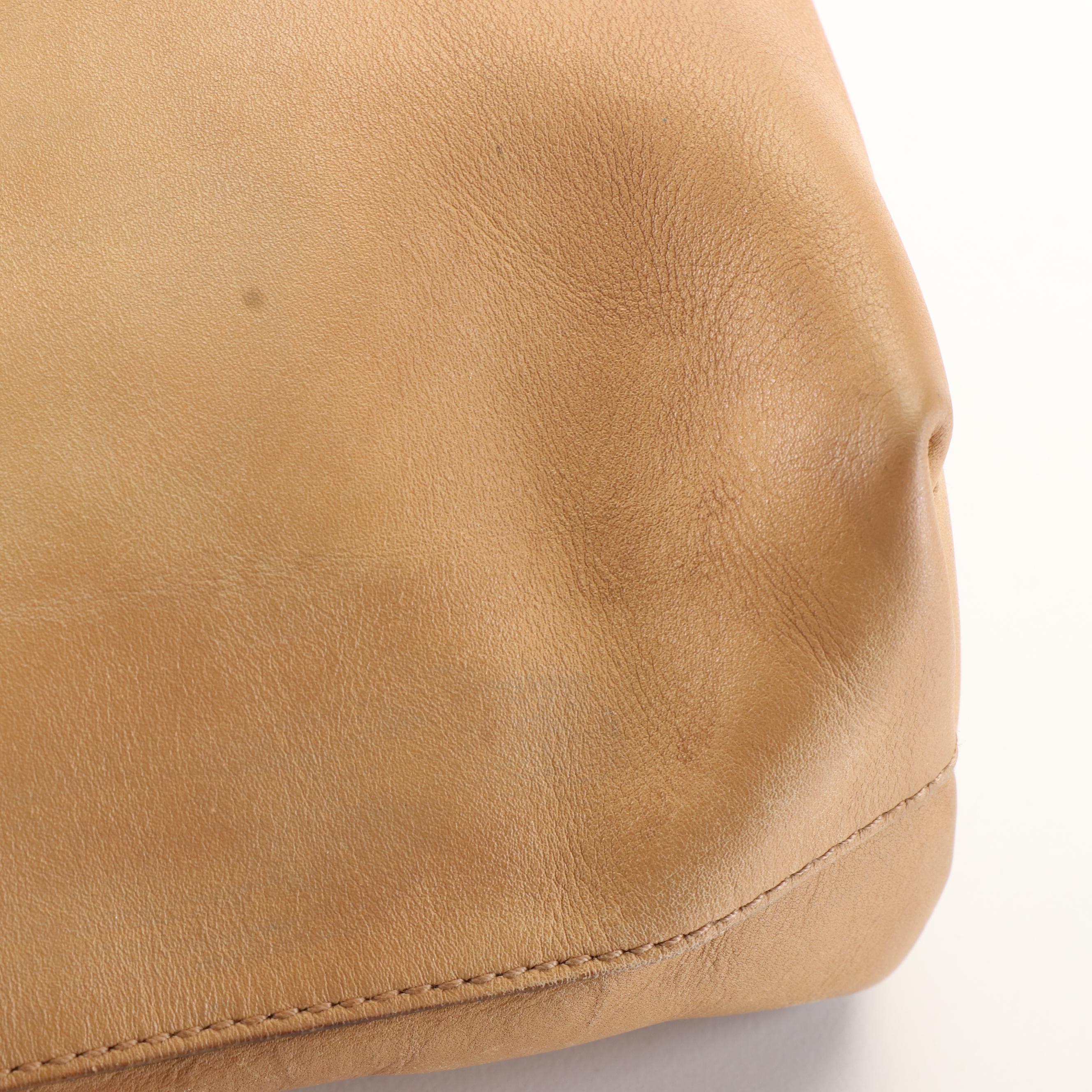 Prada Flower Cut-Out Tote Bag in Tan Leather