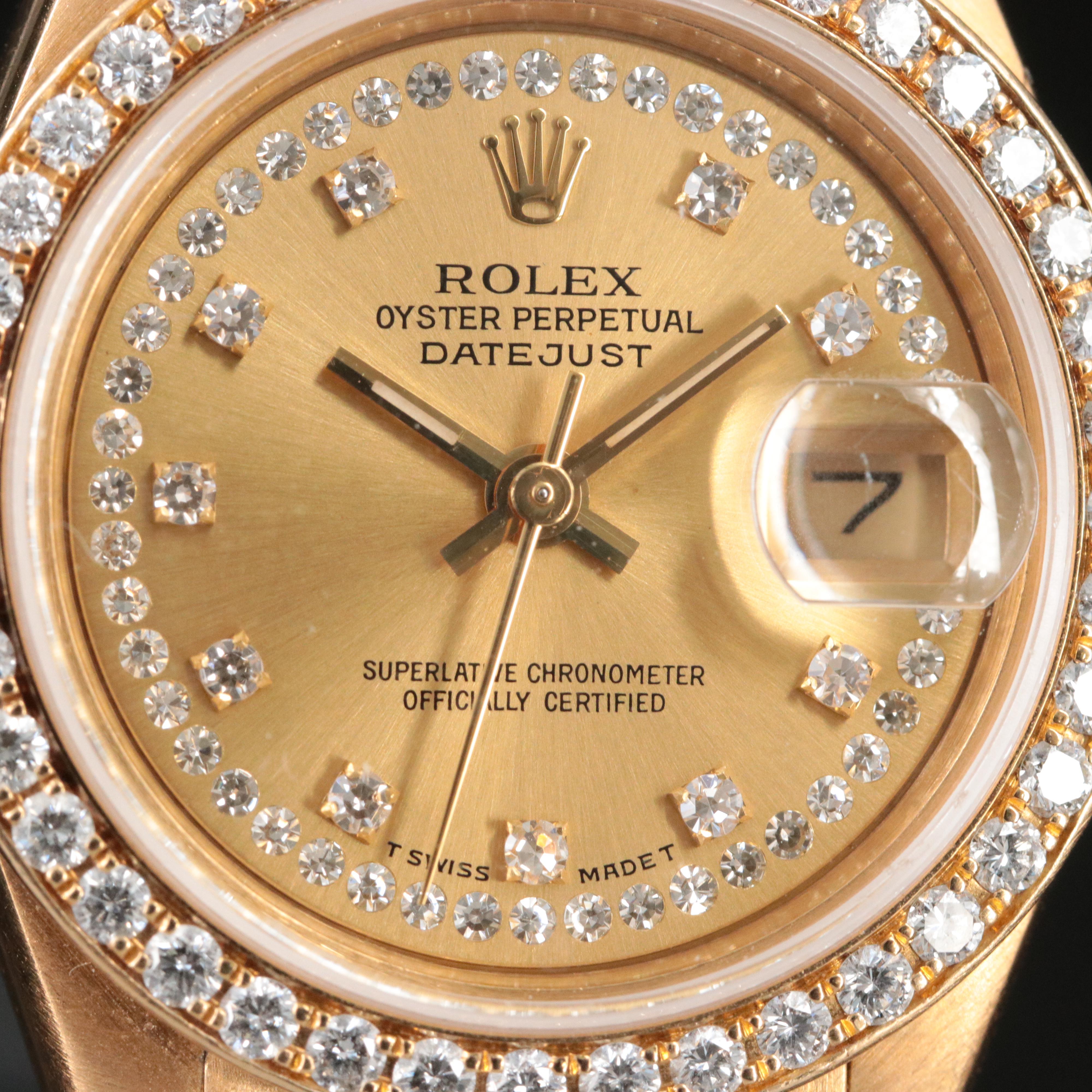 1988 Rolex Datejust 69178 Custom 1.03 CTW Diamond Dial & Bezel Automatic Watch