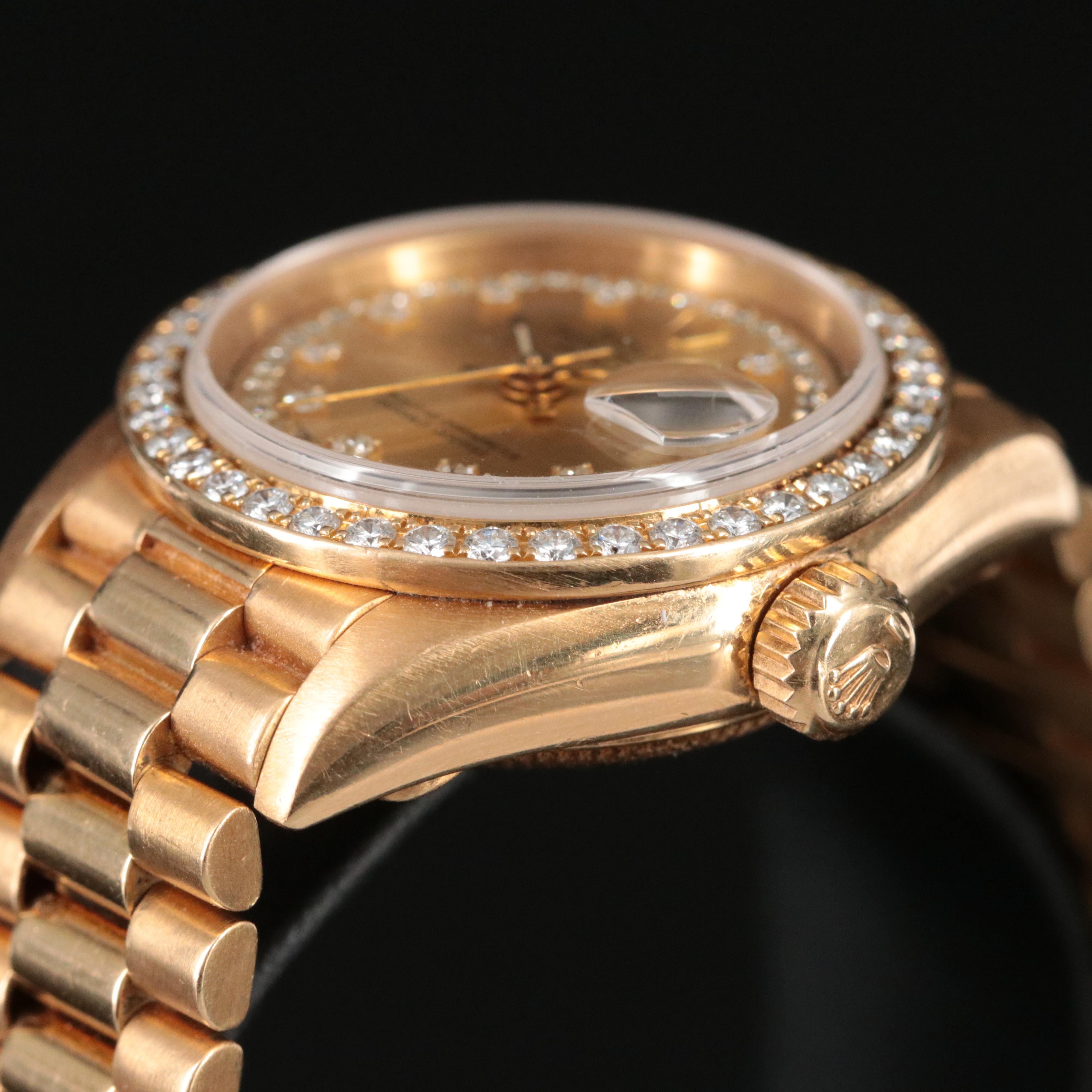 1988 Rolex Datejust 69178 Custom 1.03 CTW Diamond Dial & Bezel Automatic Watch