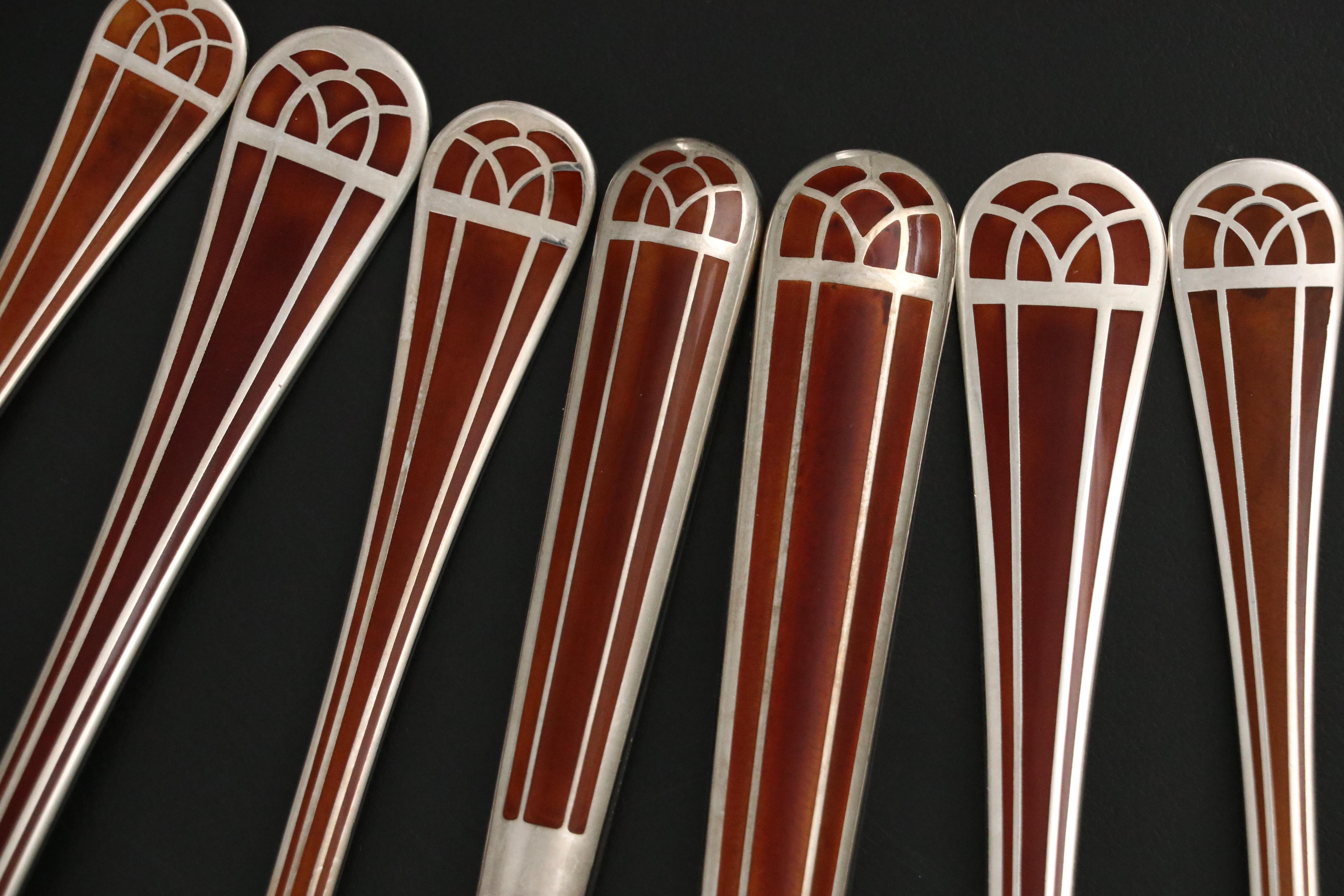 Christofle "Talisman" Enameled Silver Plate Flatware