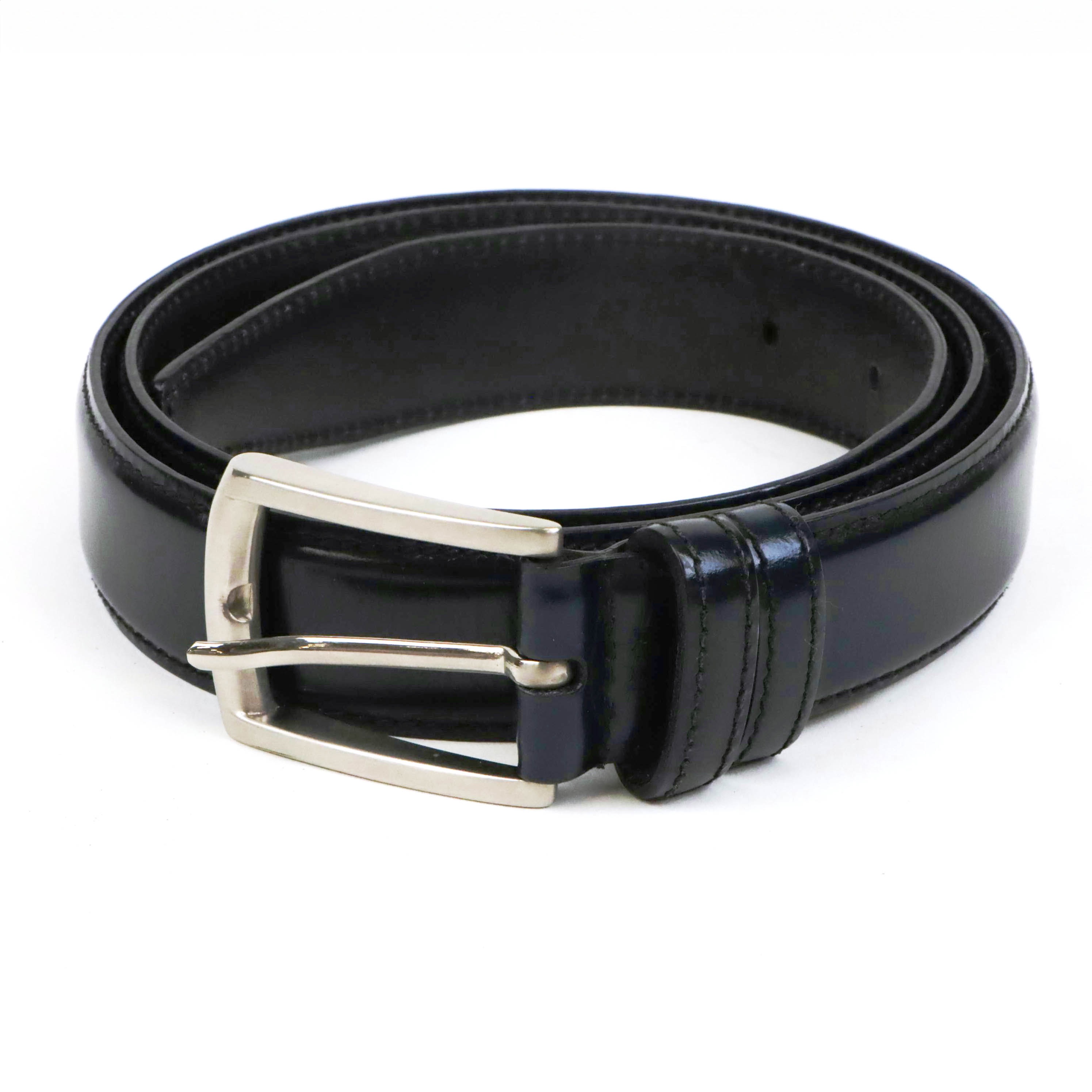 Men's Prada Navy Blue Leather Belt