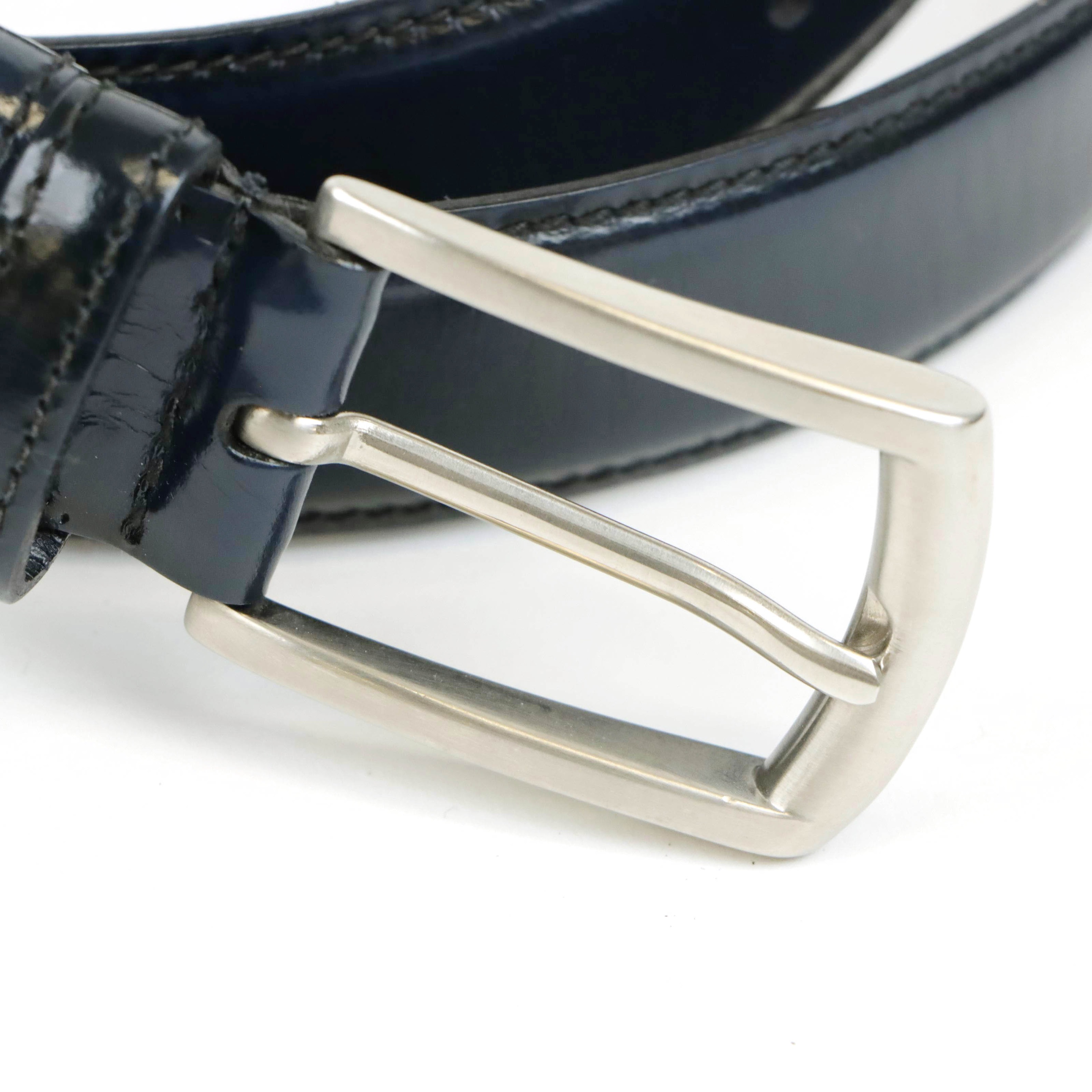 Men's Prada Navy Blue Leather Belt