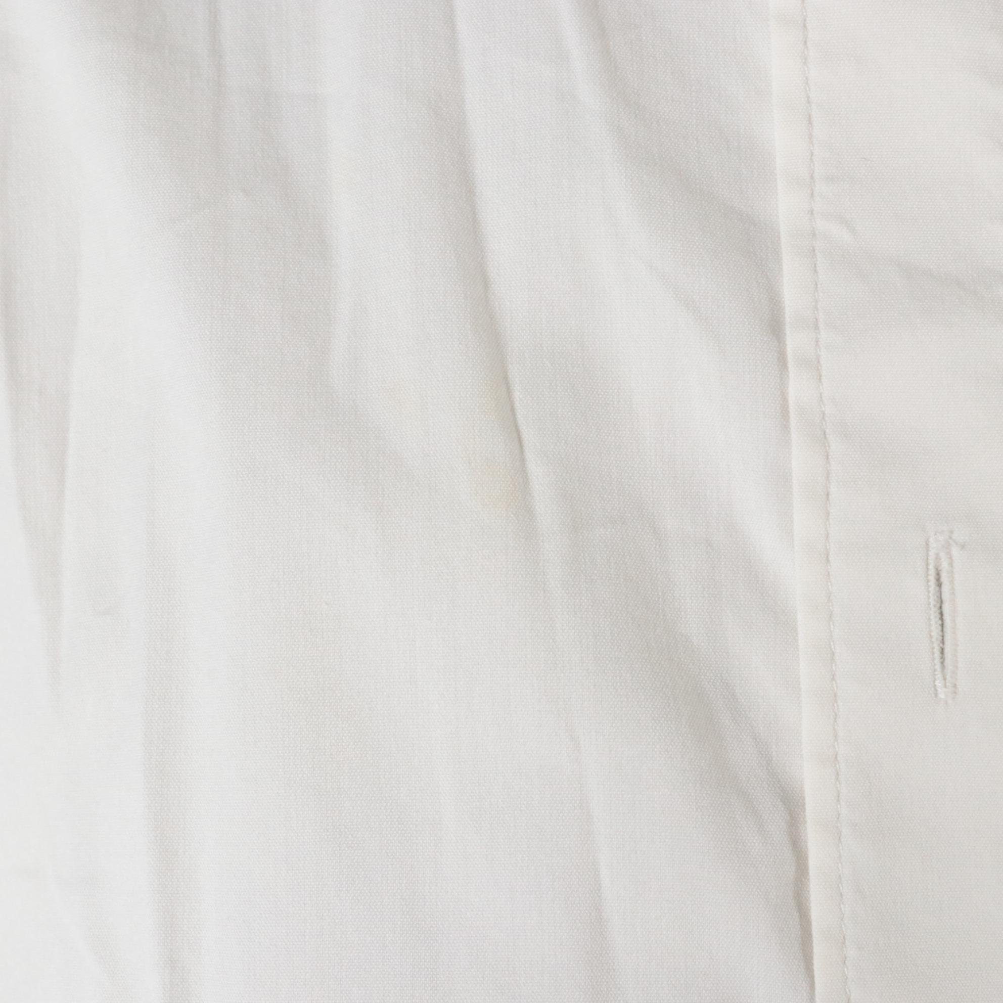 Prada White Stretch Cotton Sleeveless Button-Up Shirt