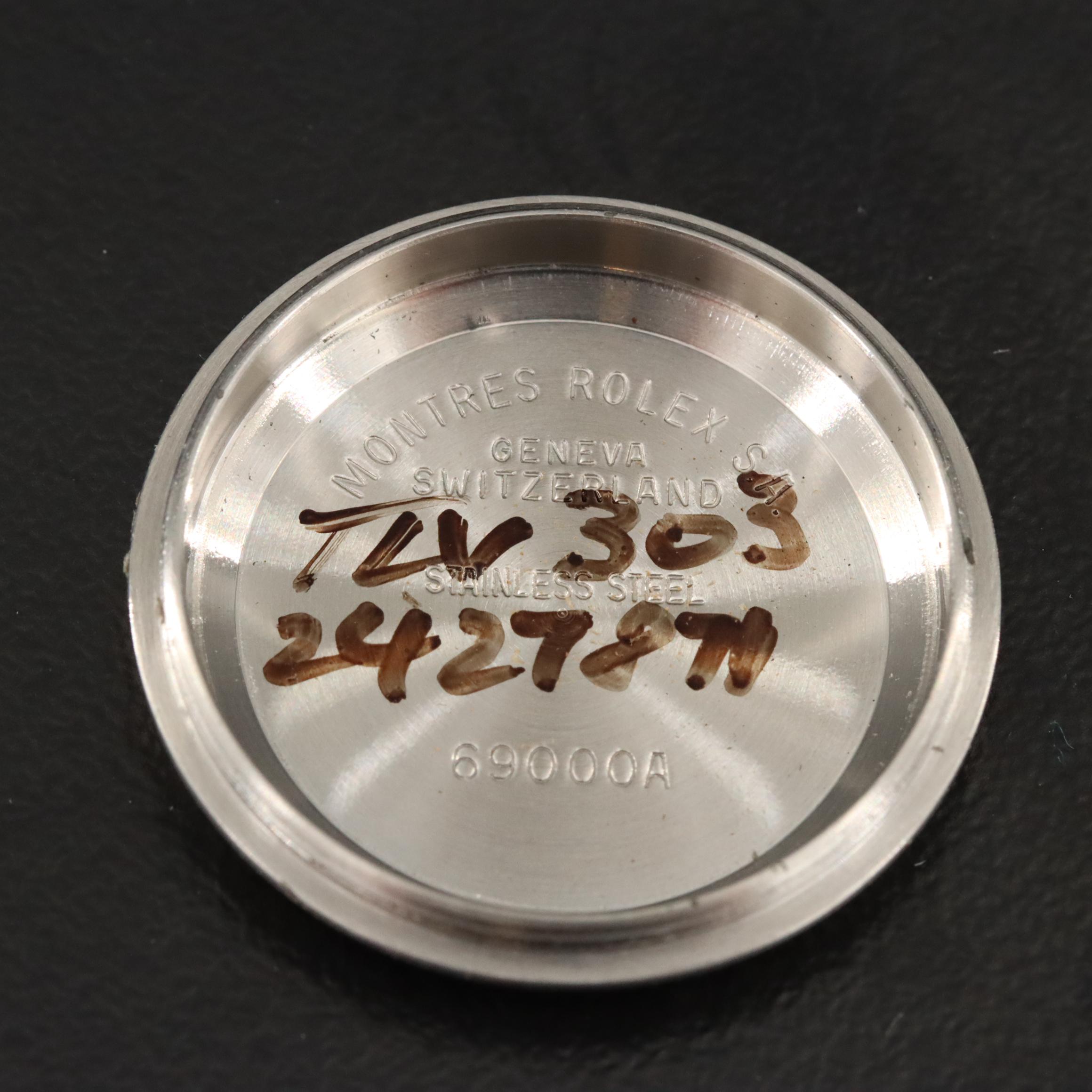 1991 18K Gold and Steelinox Rolex Black Pyramid Roman Dial Datejust Watch