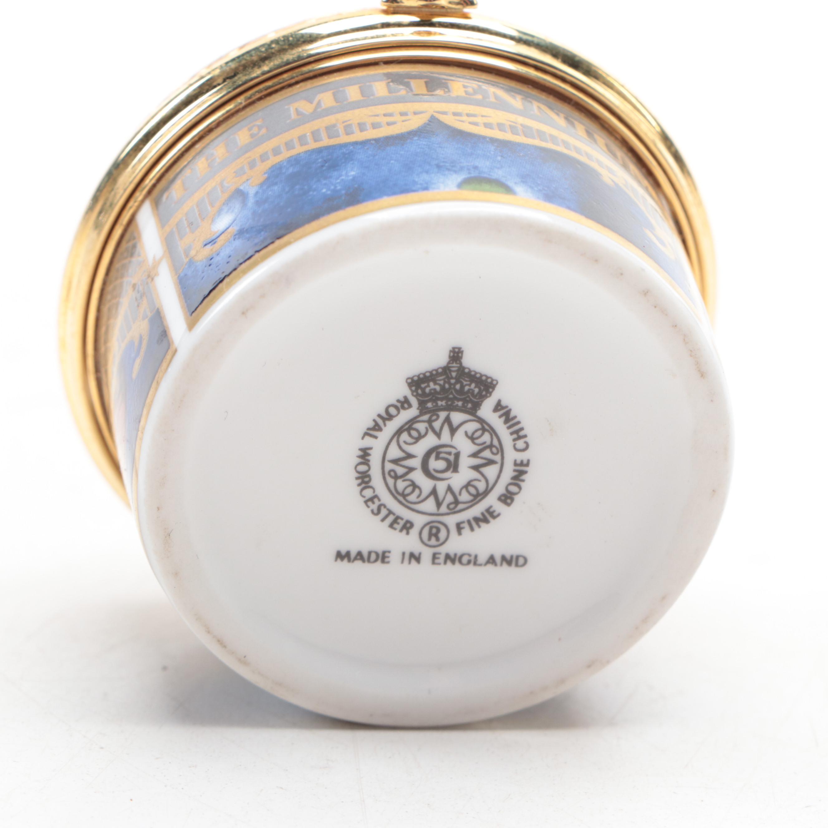 Royal Doulton "Micawber" Porcelain Figure and Other Porcelain Commemorative Box