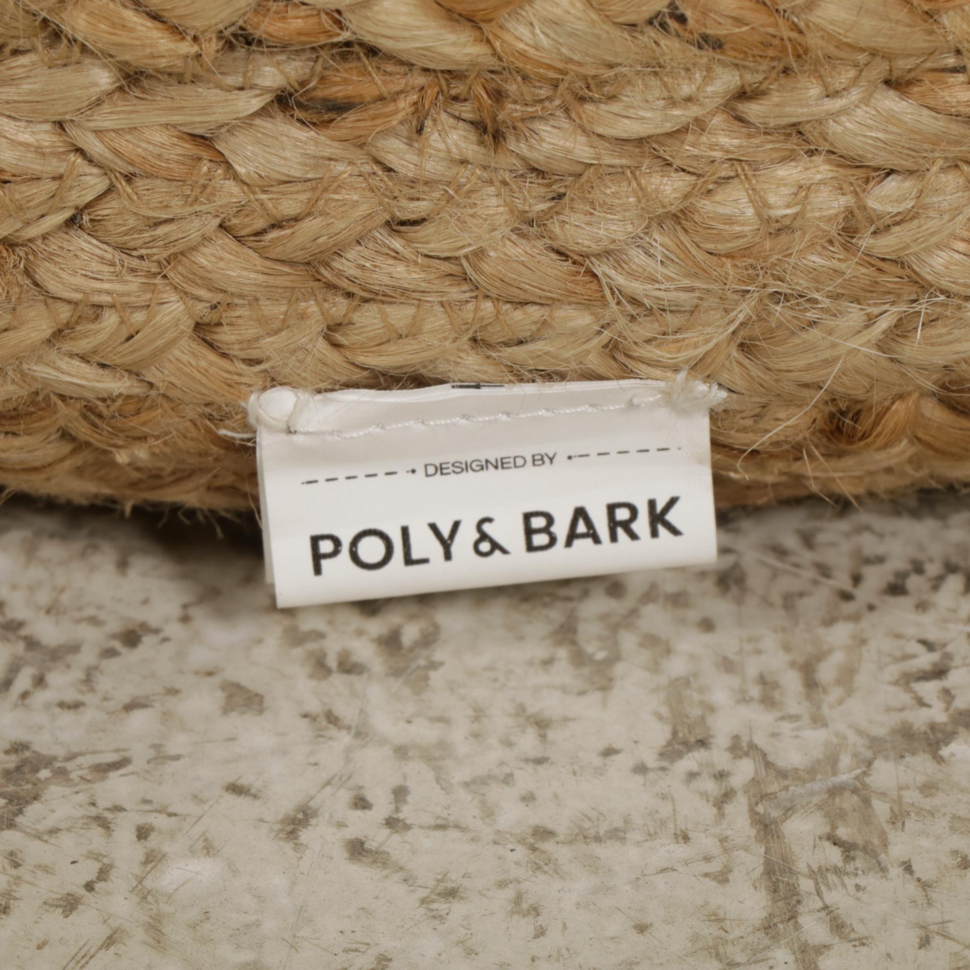 Classic Concepts Woven Jute Side Chair with Poly & Bark Woven Fiber Pouf