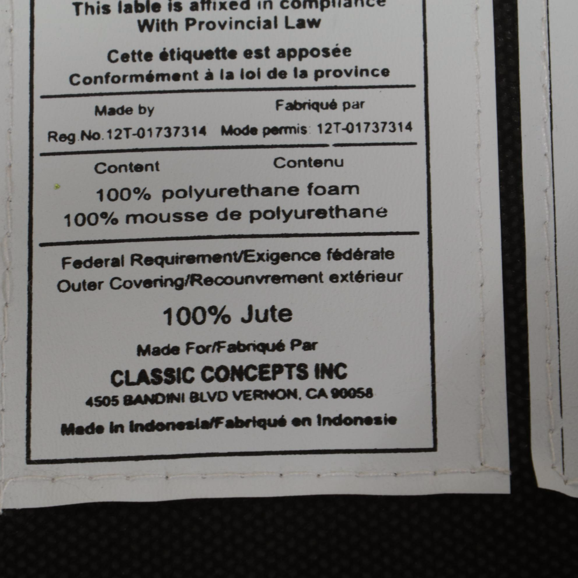 Classic Concepts Woven Jute Side Chair with Poly & Bark Woven Fiber Pouf