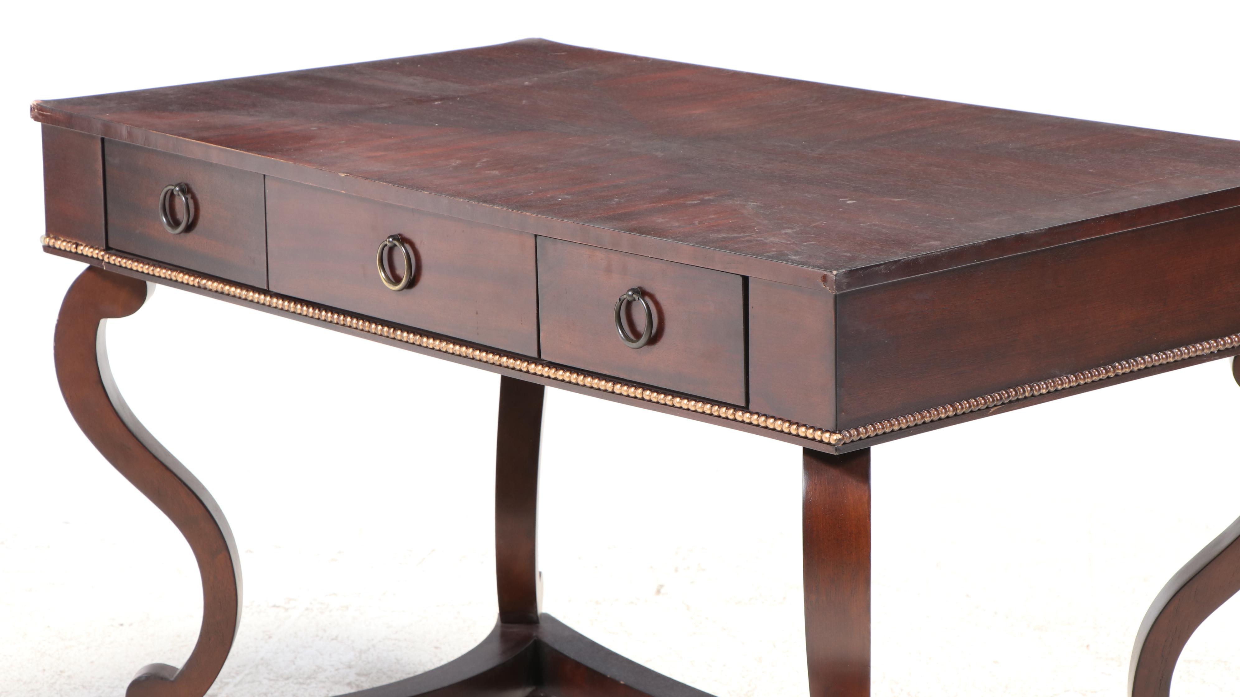 Calmart Classical Style Mahogany Finish Three-Drawer Desk