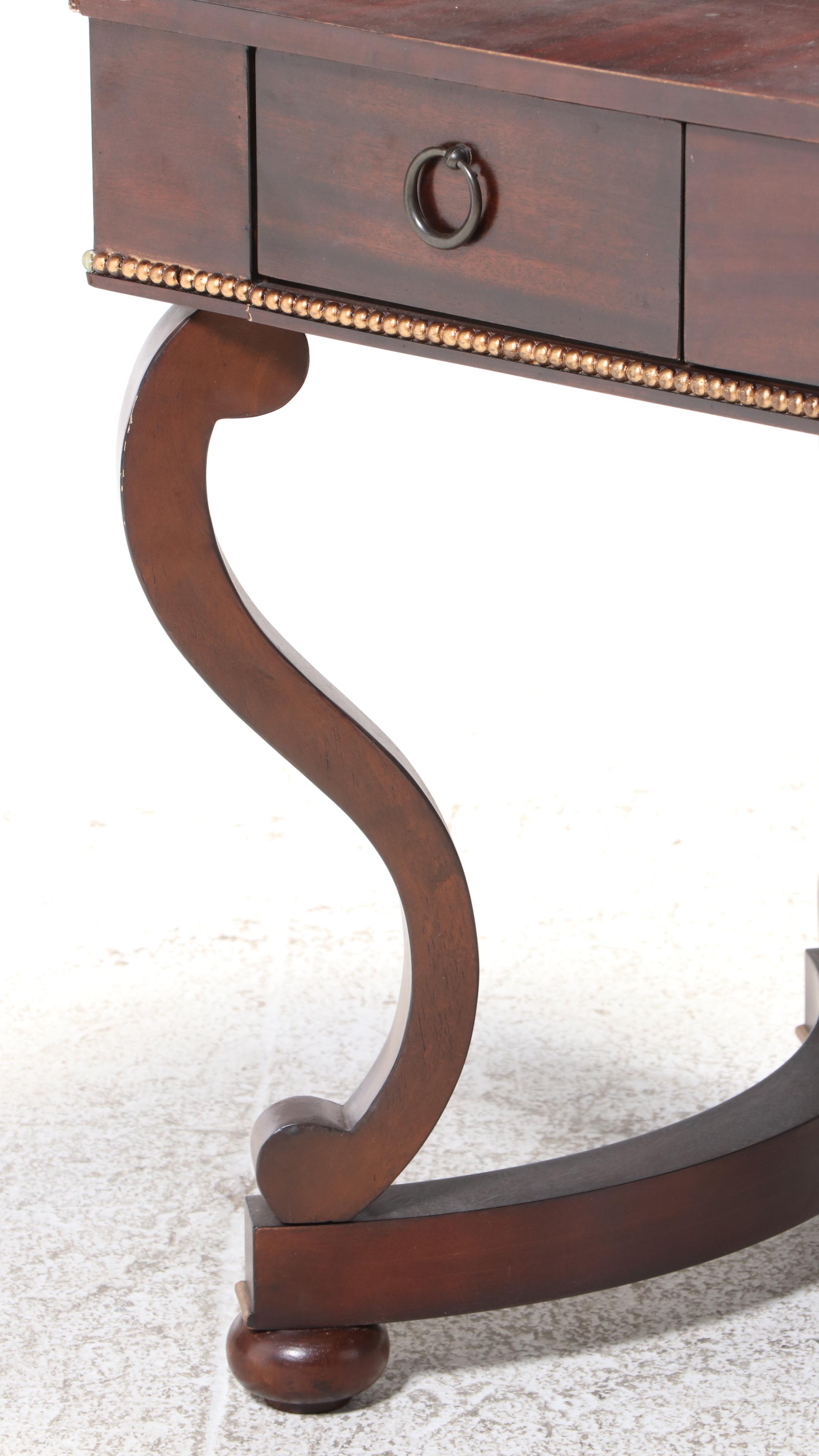 Calmart Classical Style Mahogany Finish Three-Drawer Desk